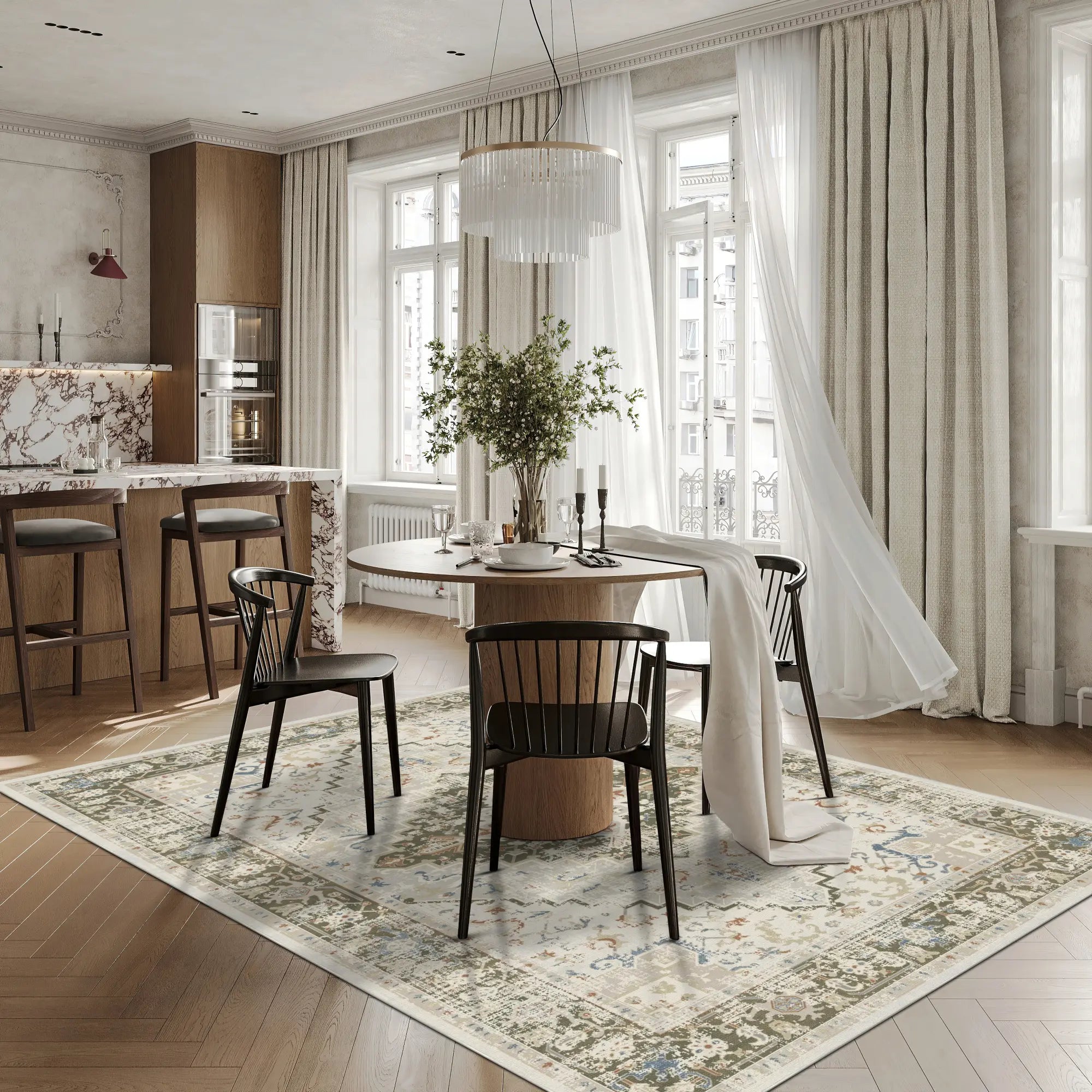 Olive Ivory Heritage Rug