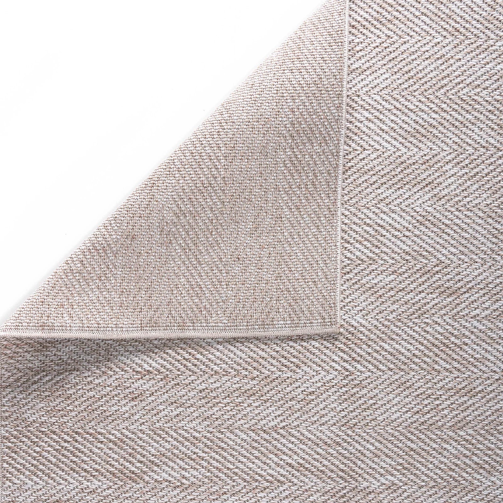 Ivory Herringbone Textured Jute Rug