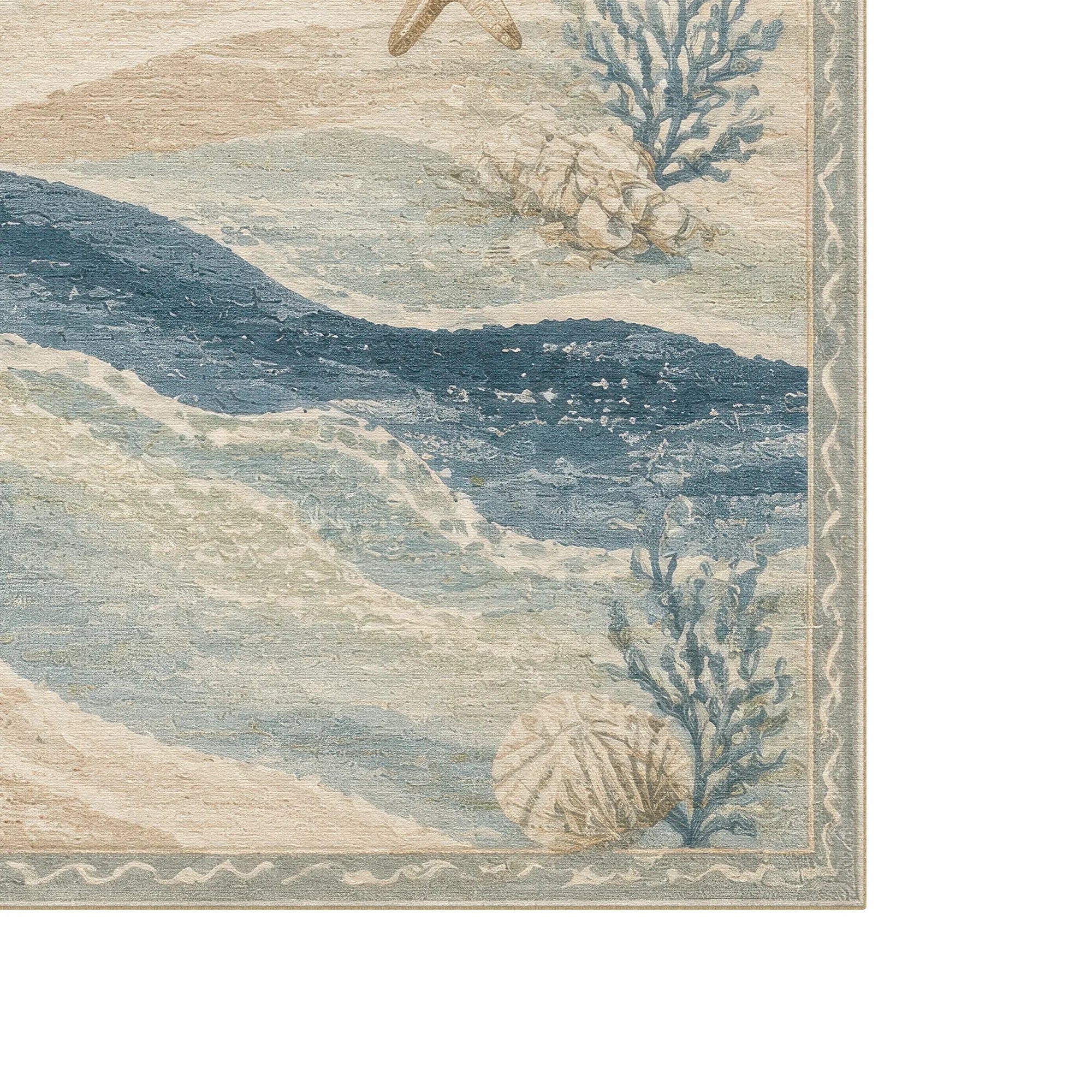 Ocean Breeze Coastal Waves Rug