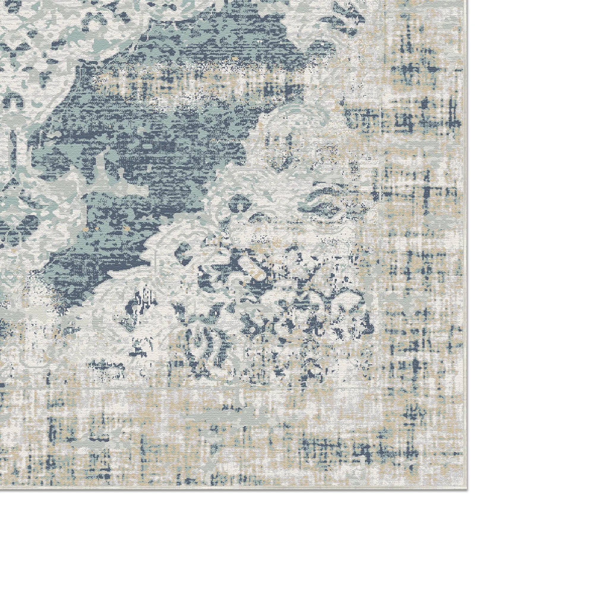 Patina Navy Teal Beige Rug