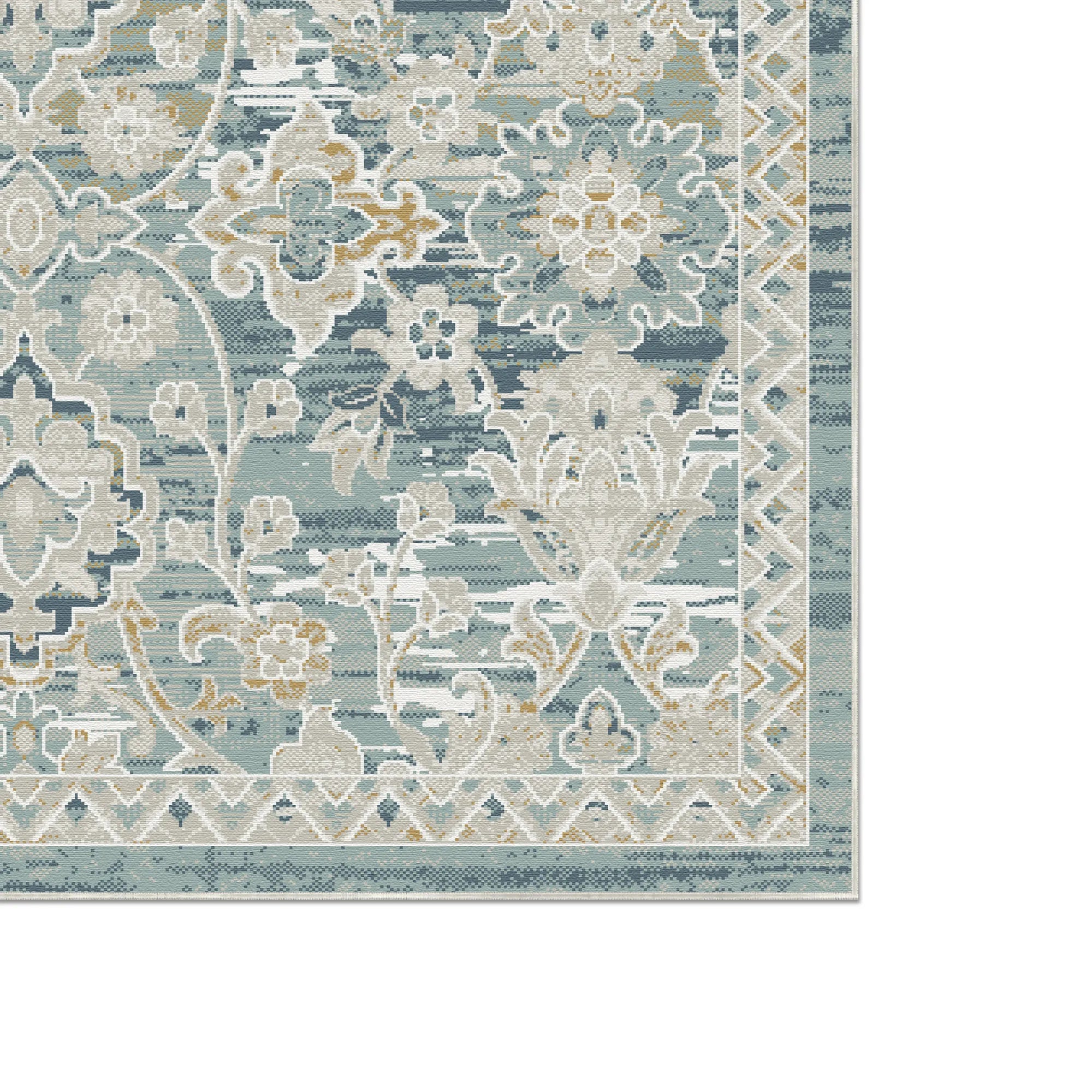 Dynasty Distressed Trellis Blue