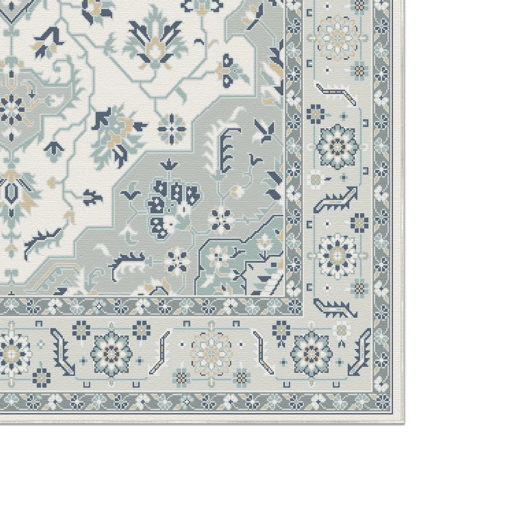 Lyra Sage White Rug