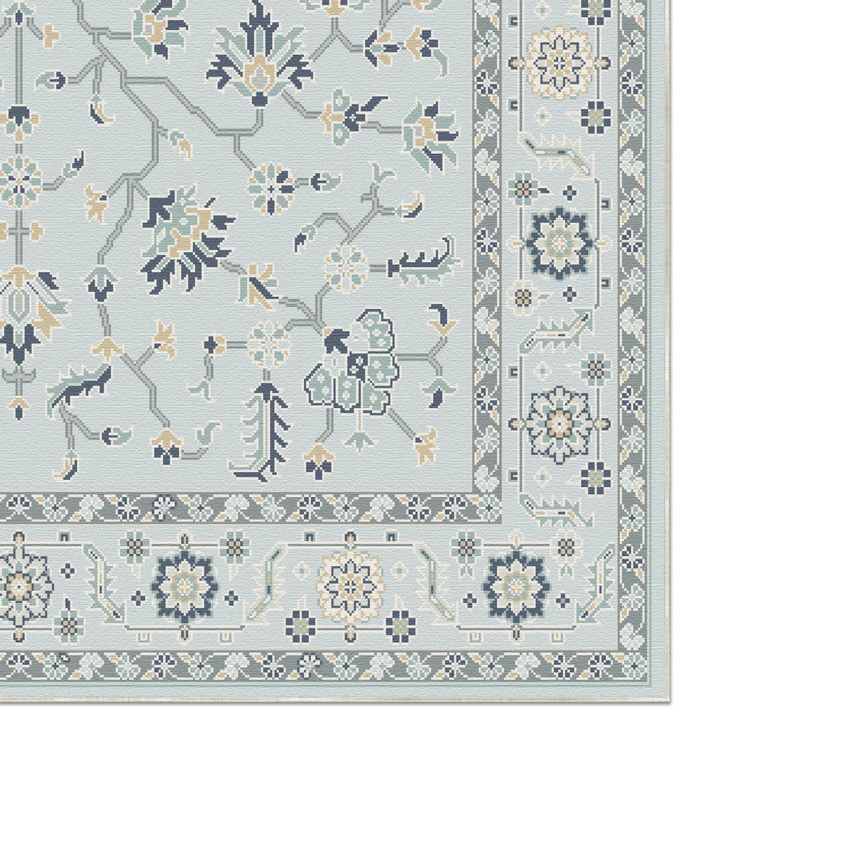 Spruce Tree Rug Azure Spruce Arbor Rug | Light Blue & Green Botanical Rug – Bella Rugs