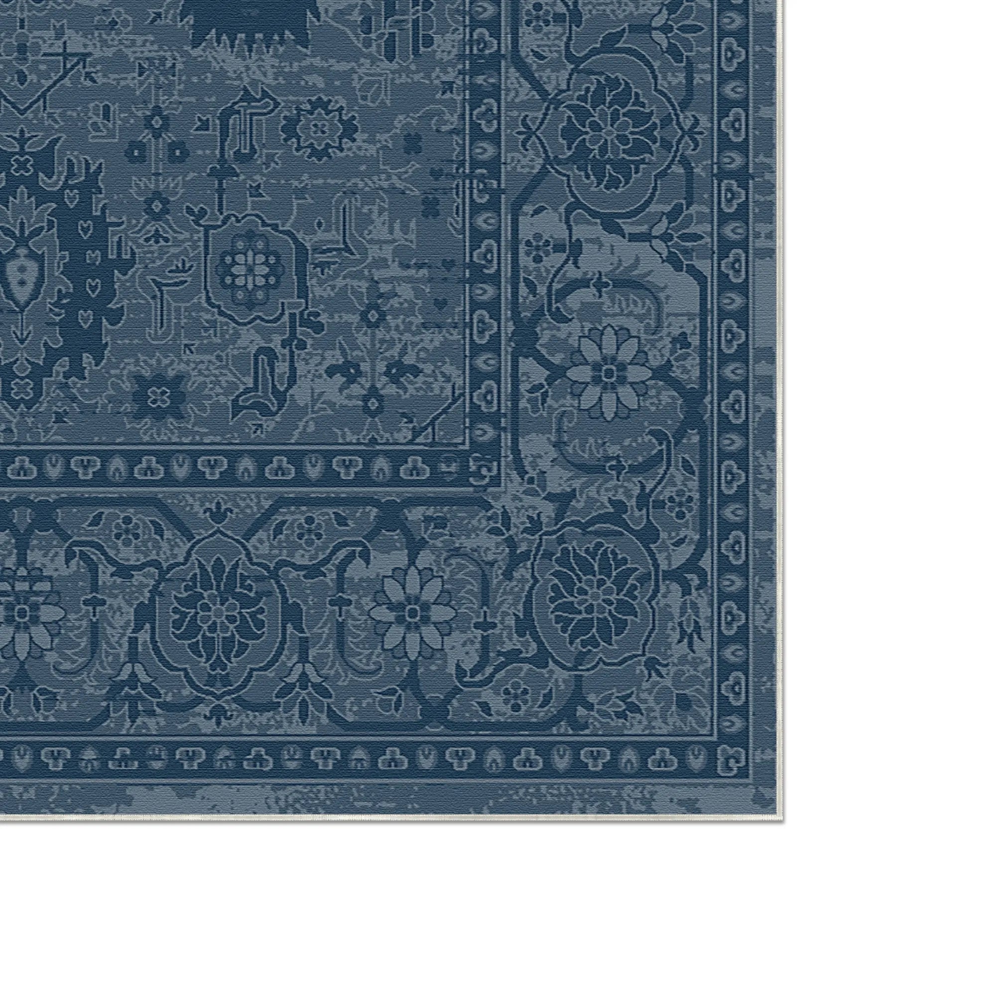 Legacy Distressed Floral Navy Blue Rug
