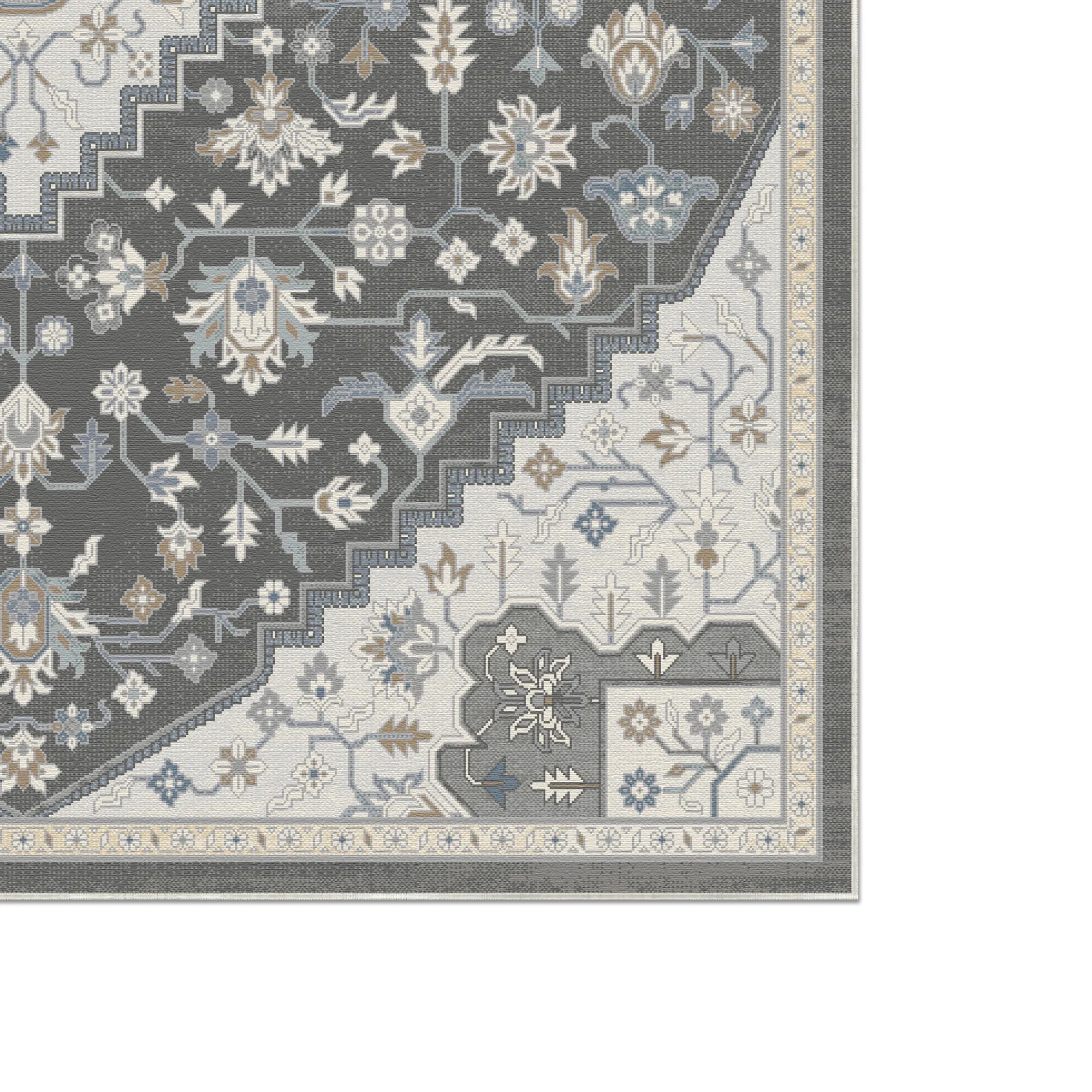 Pearl Gray Medallion Rug