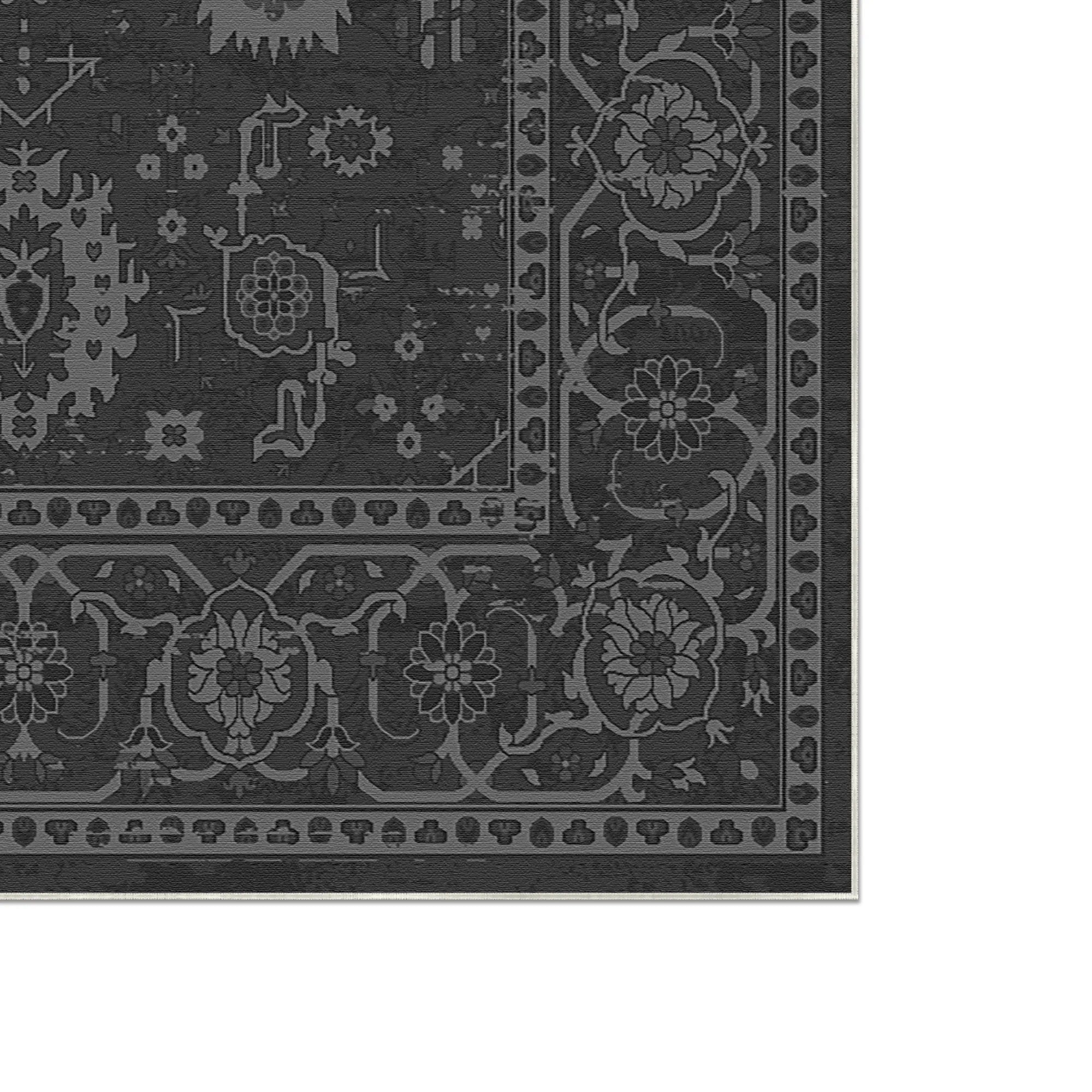 Legacy Eroded Floral Charcoal Rug