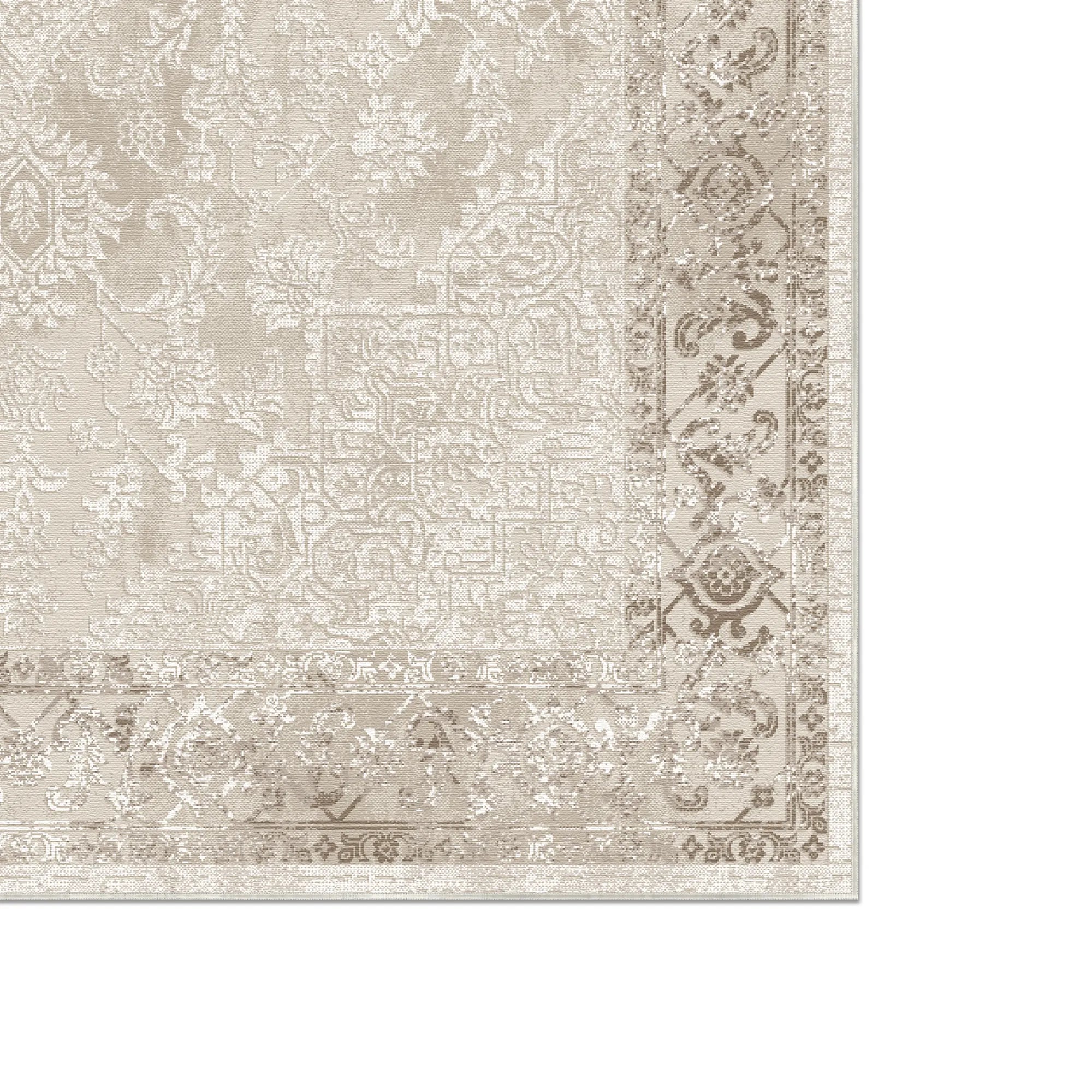 Ethereal Bone & Ivory Medallion Rug