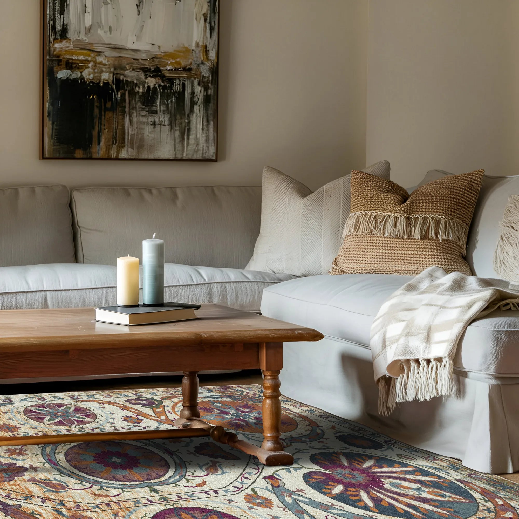 Bohemian Medallion Washable Area Rug