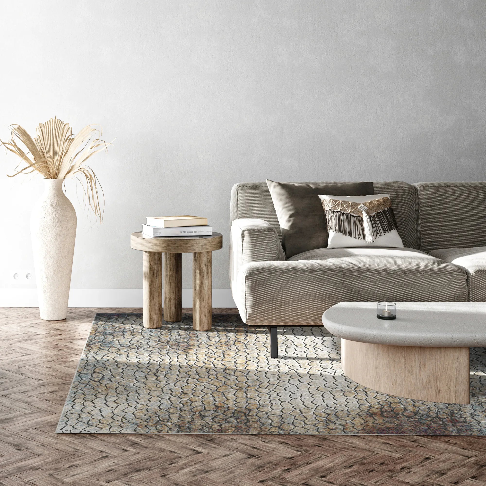 Essaouira Coast Abstract Washable Rug