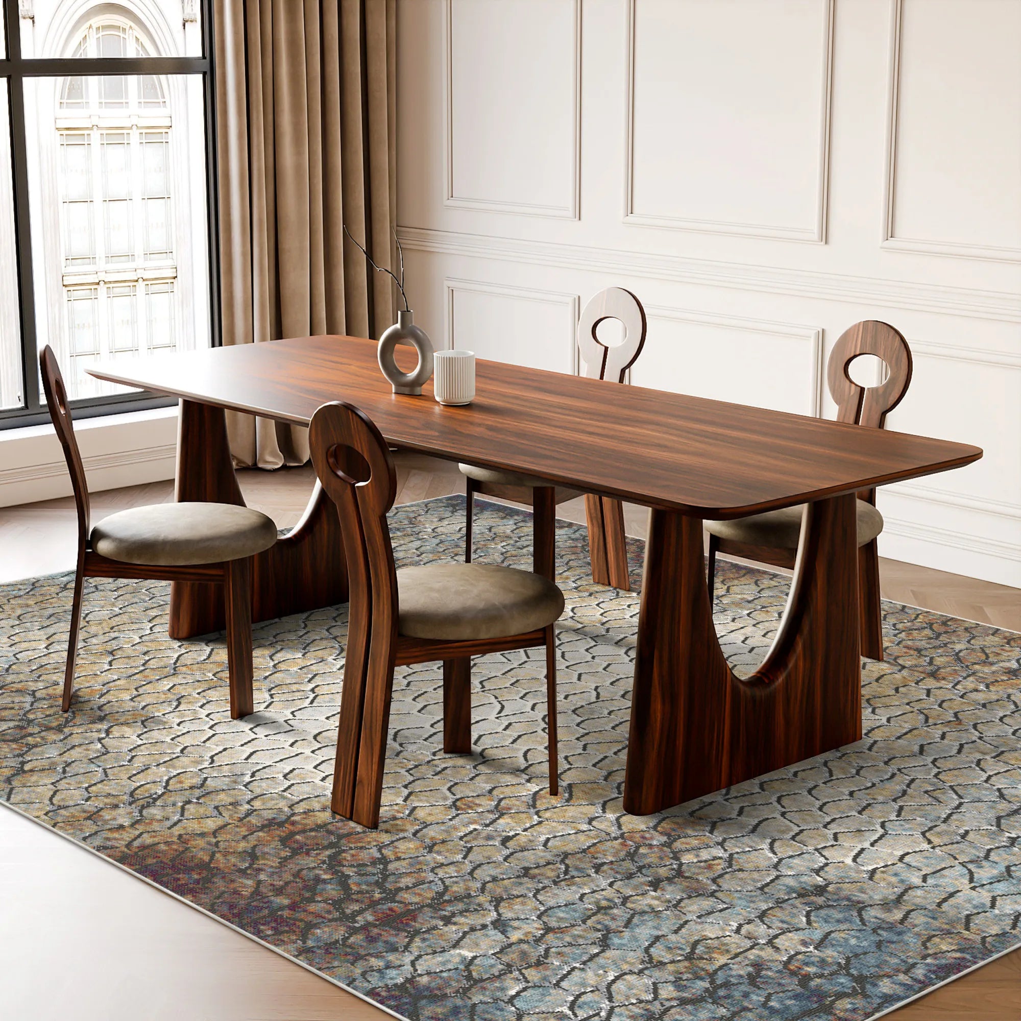 Essaouira Coast Abstract Washable Rug