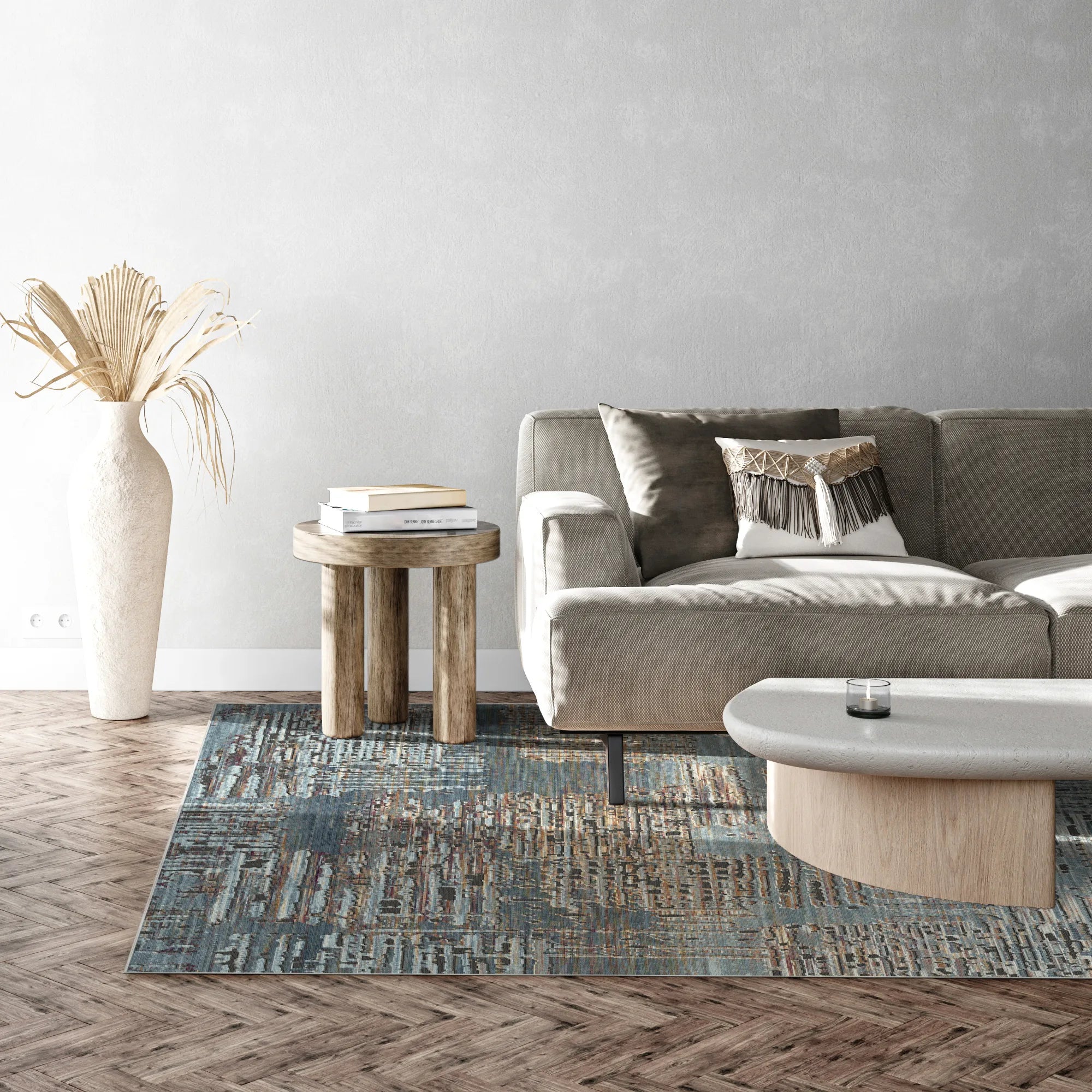 Frankfurt Urban Abstract Washable Rug