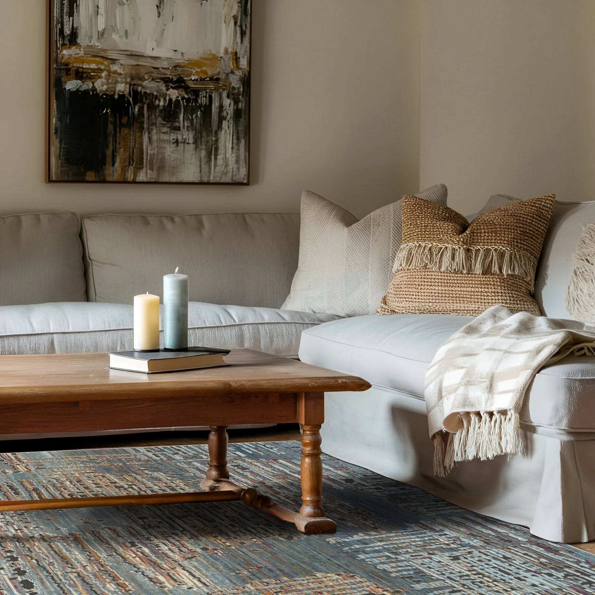 Frankfurt Urban Abstract Washable Rug