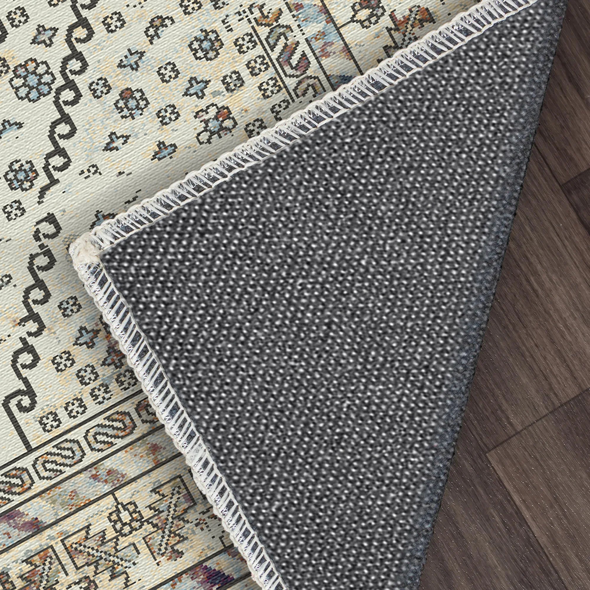 Santorini Ivory Geometric Traditional Rug