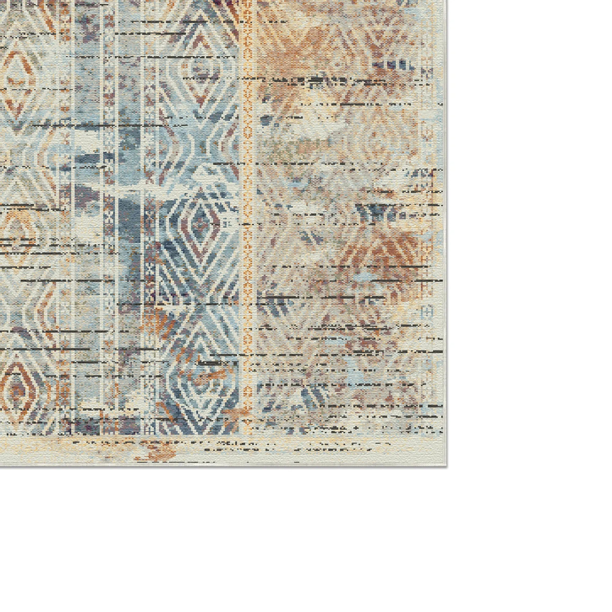 Alicante Sky Abstract Stripe Washable Rug