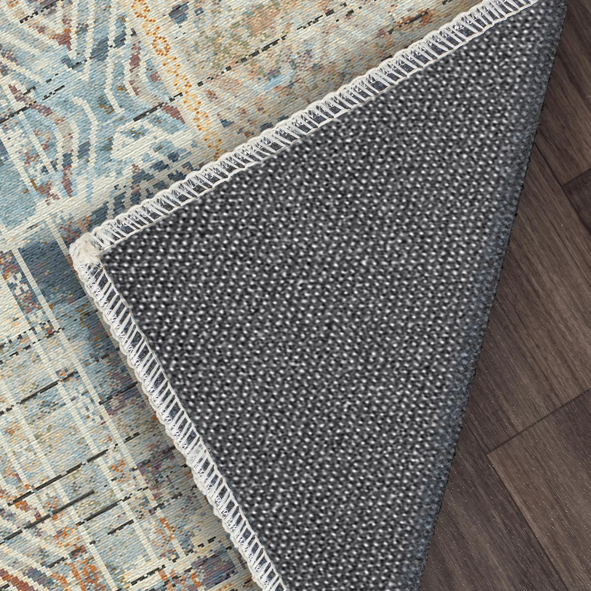 Alicante Sky Abstract Stripe Washable Rug