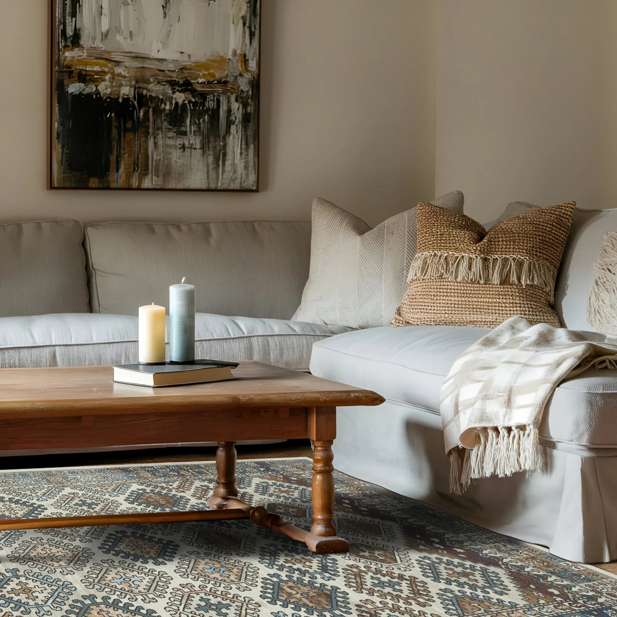 Palmyra Ivory Washable Rug