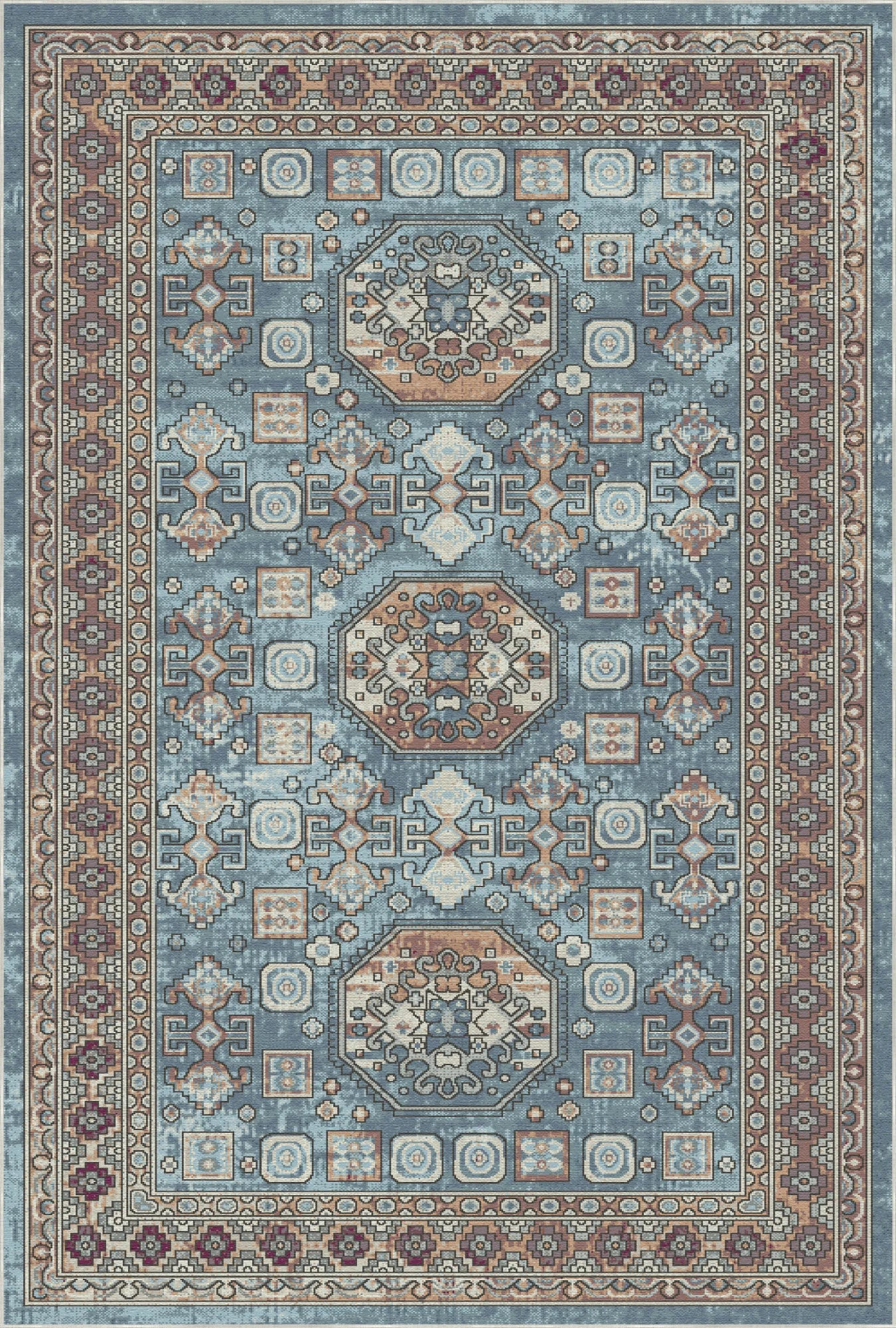 Dubrovnik Blue Washable Rug