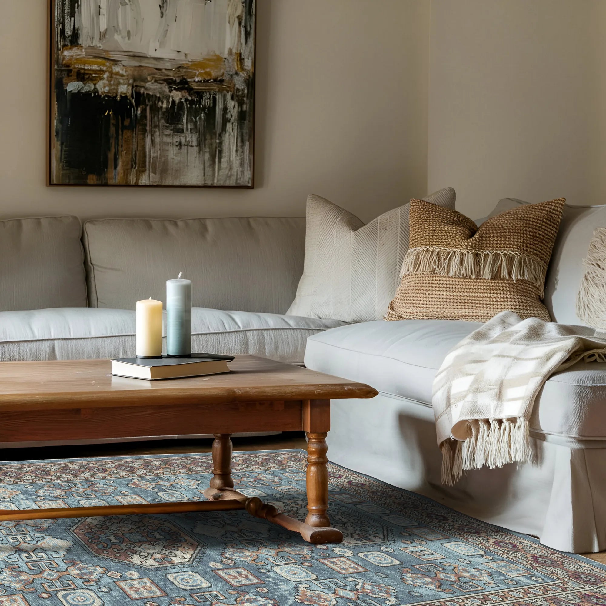 Dubrovnik Blue Washable Rug