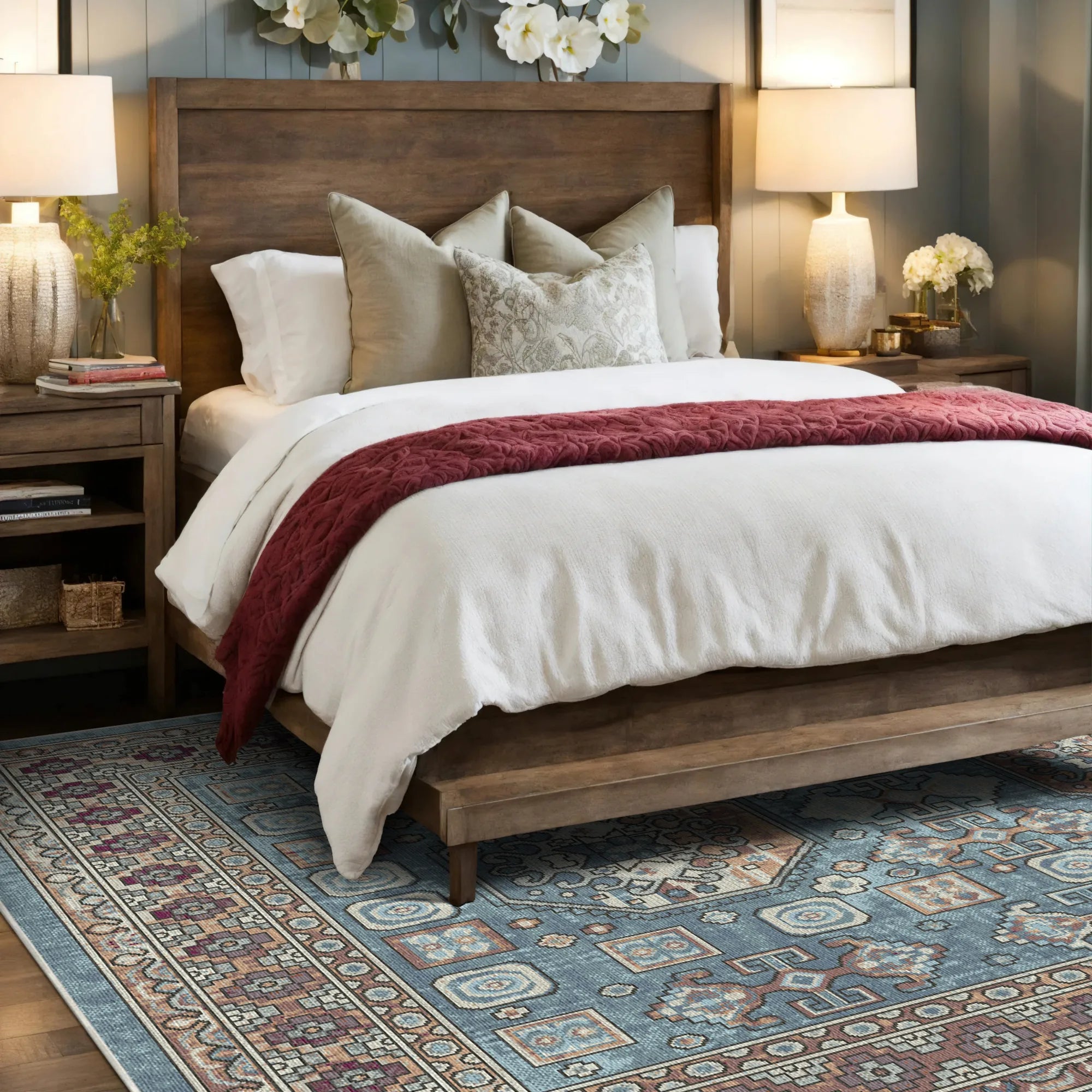 Dubrovnik Blue Washable Rug