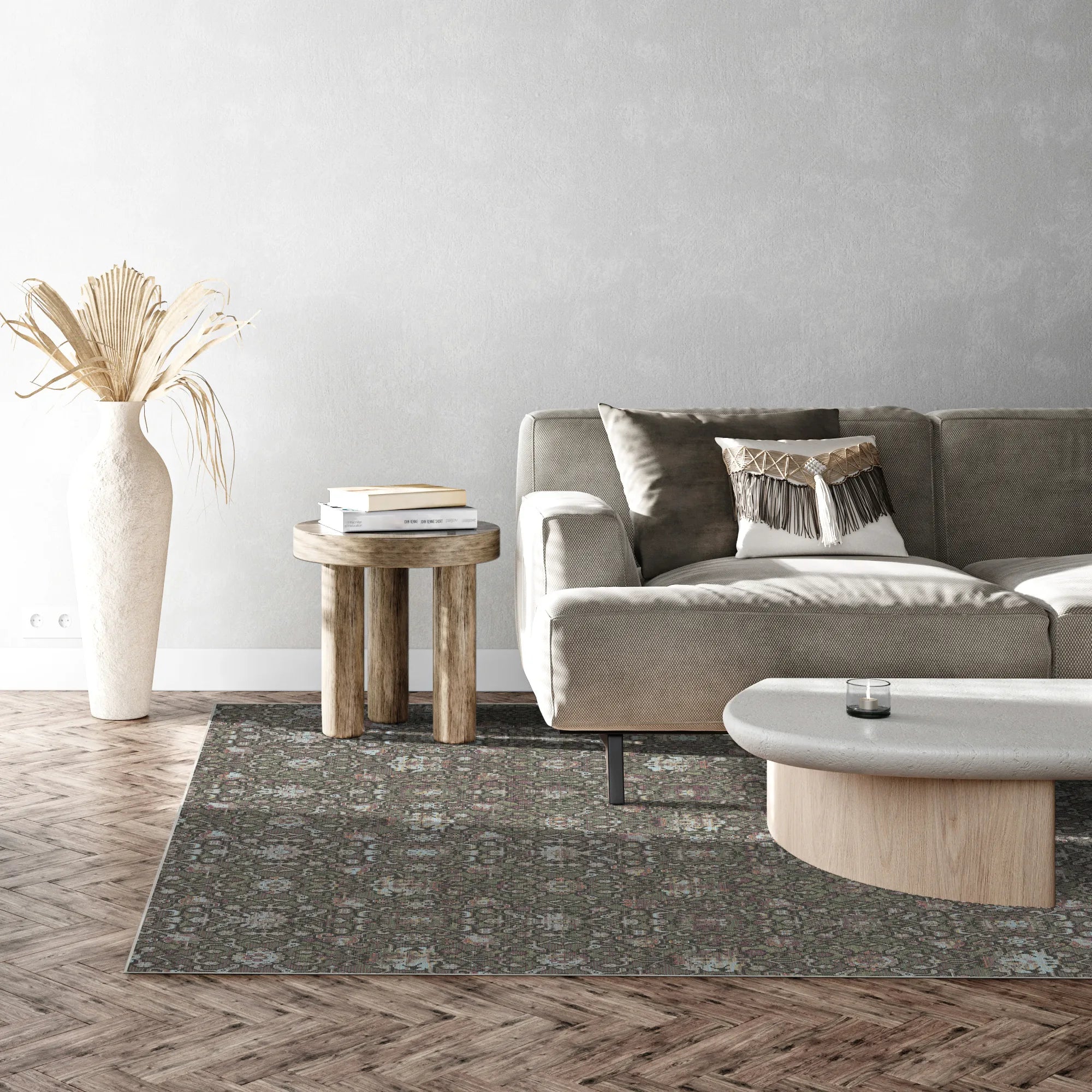 Tuscany Sage Botanical Washable Rug