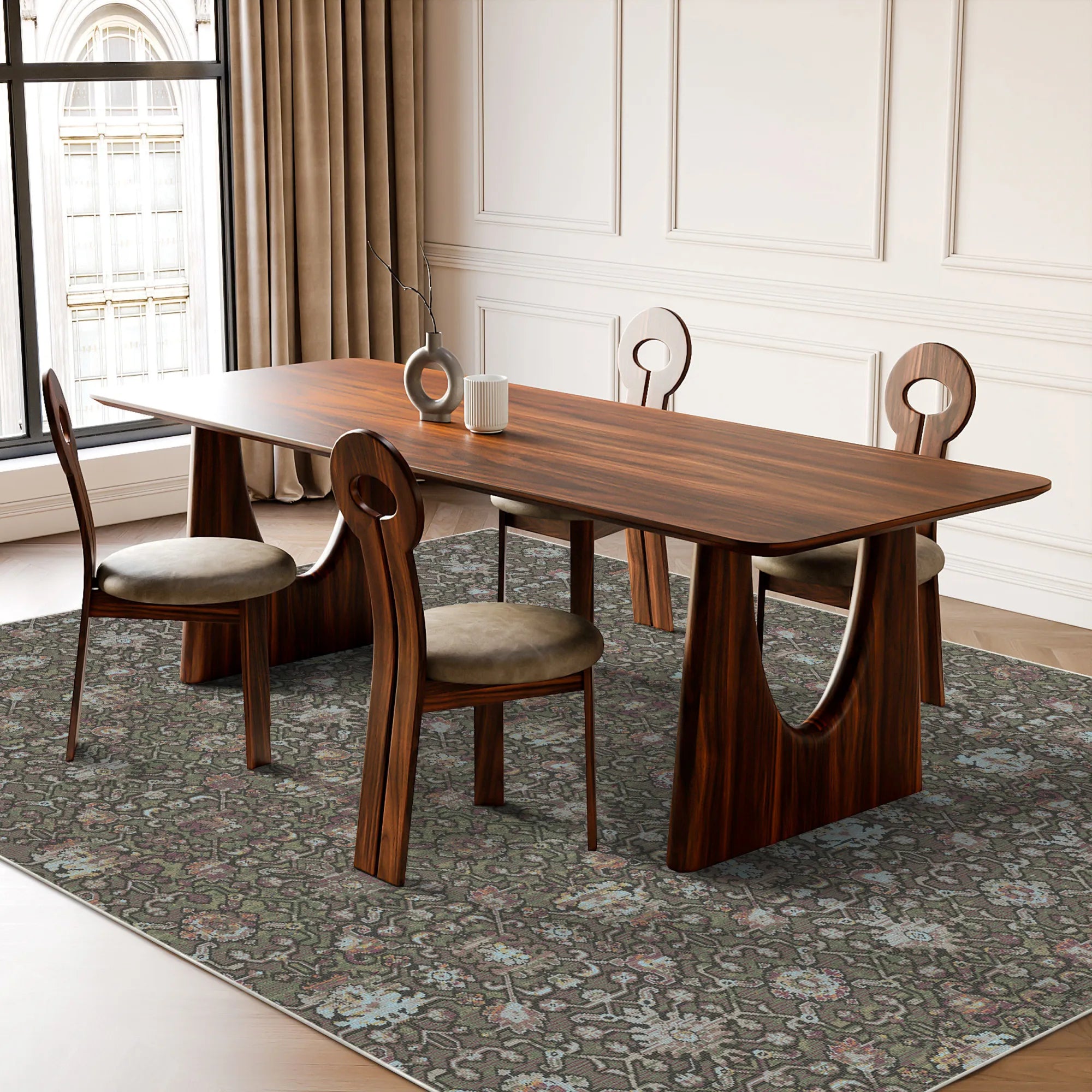 Tuscany Sage Botanical Washable Rug