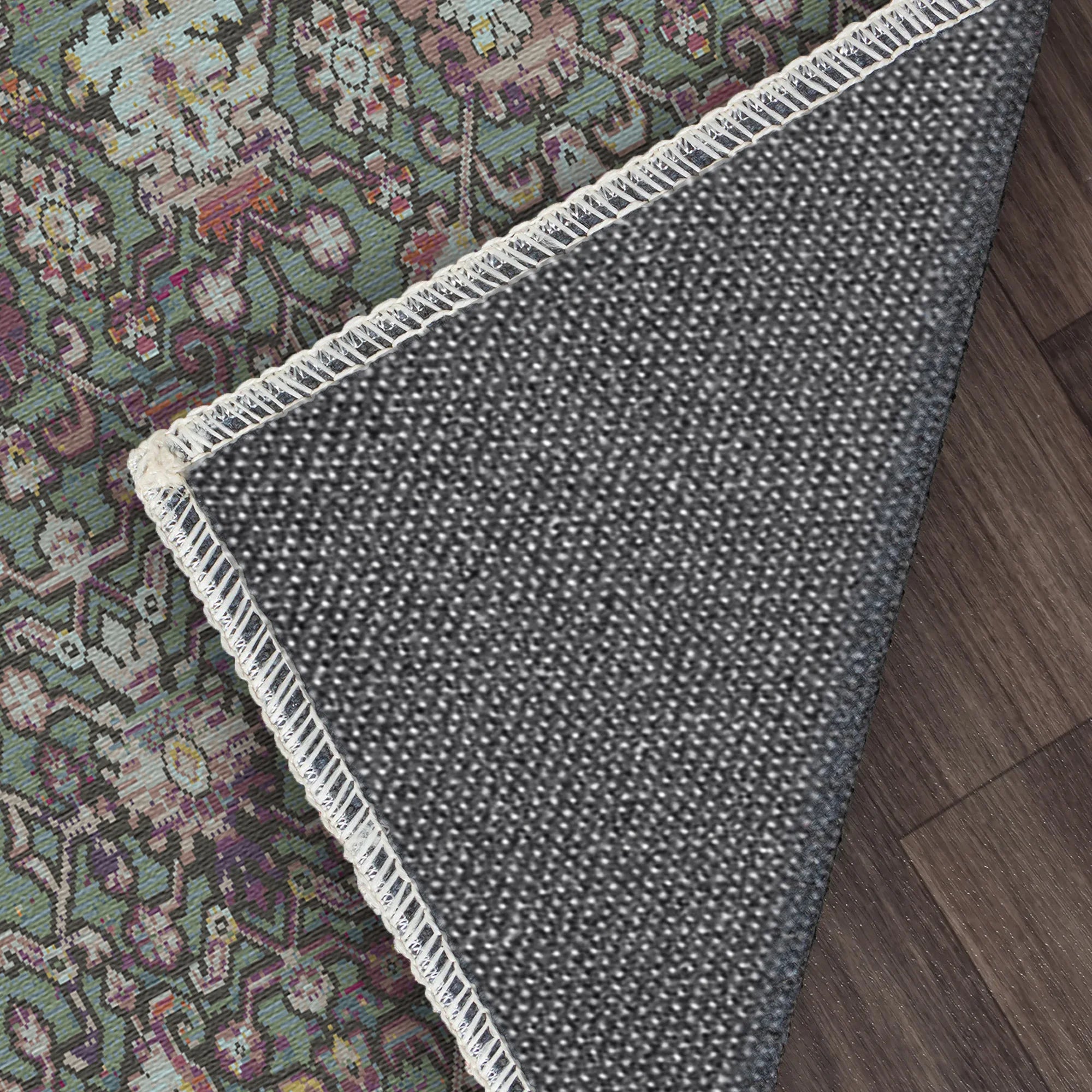 Kew Mint Botanical Washable Rug