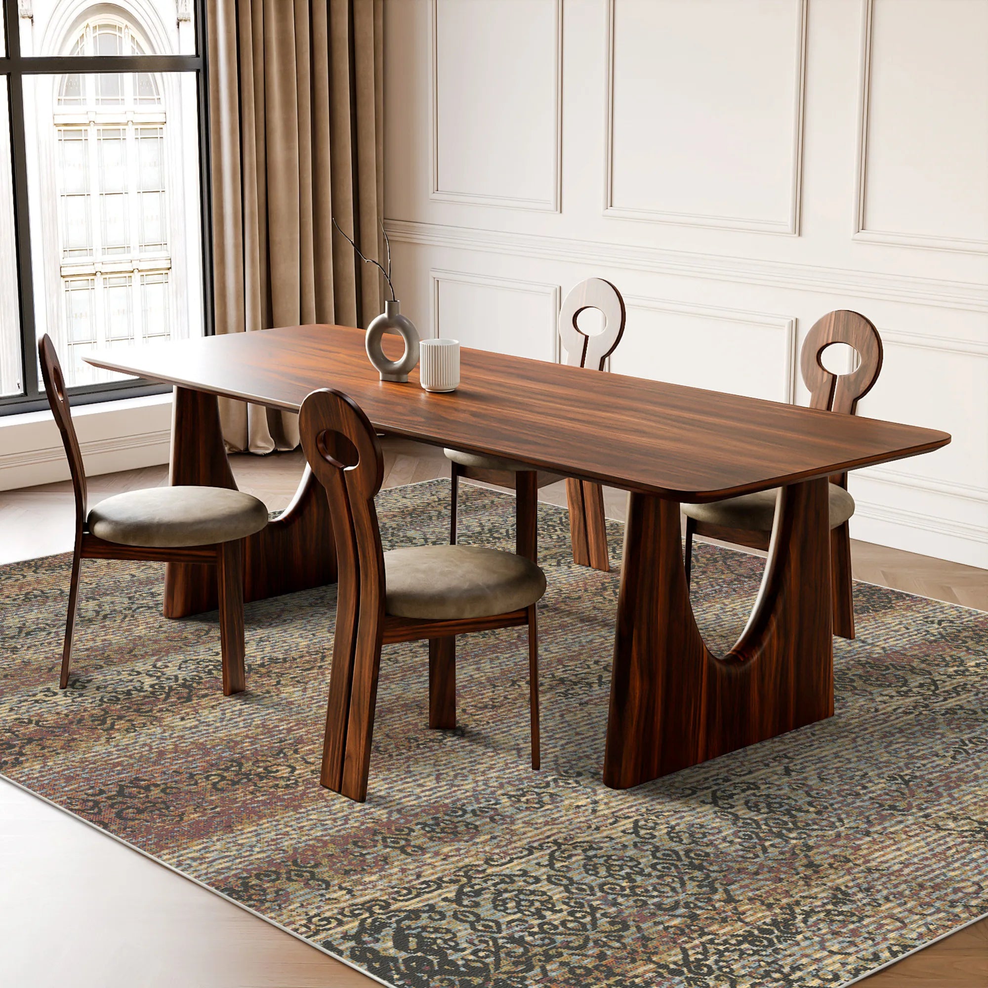 Bologna Rust Abstract Rug