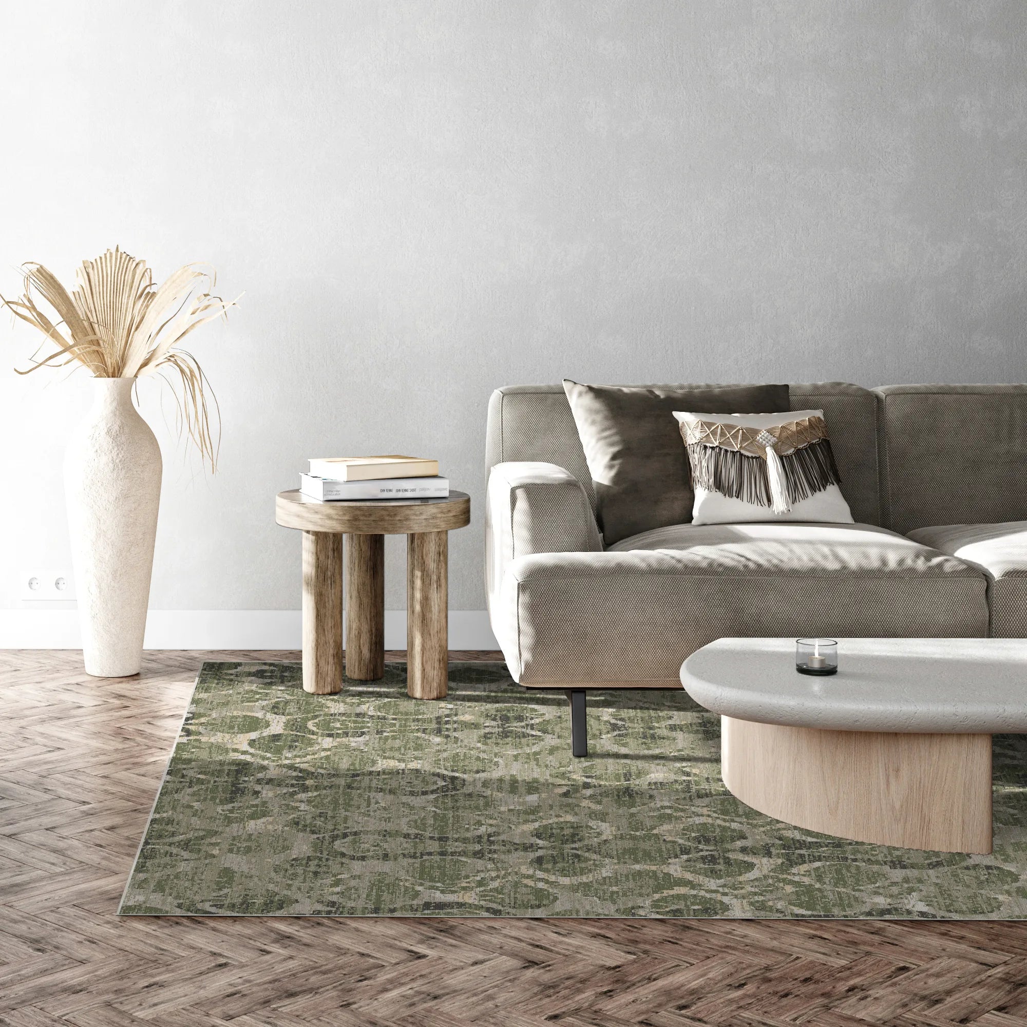 Galway Sage Ikat Washable Rug