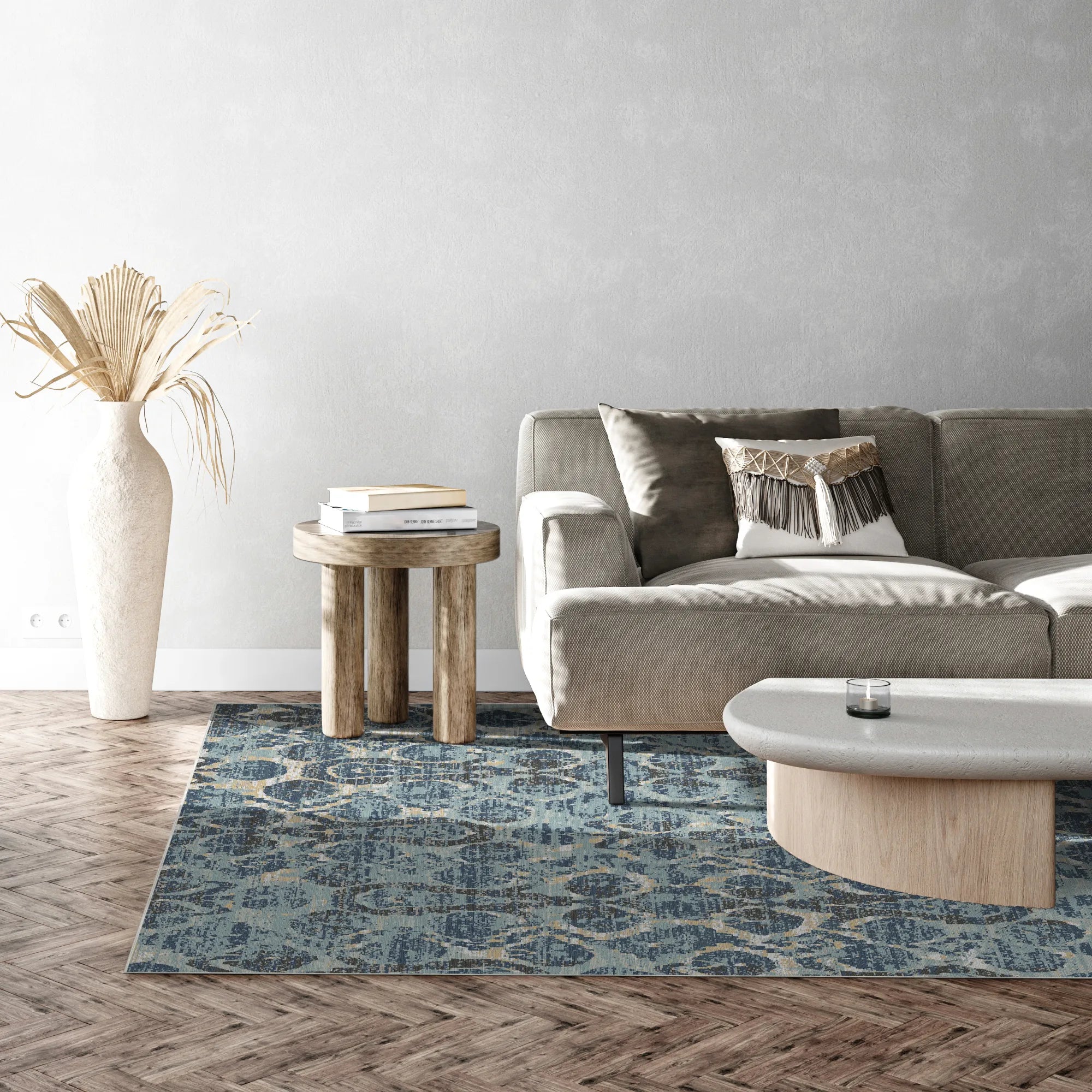 Dubrovnik Blue Ikat Rug