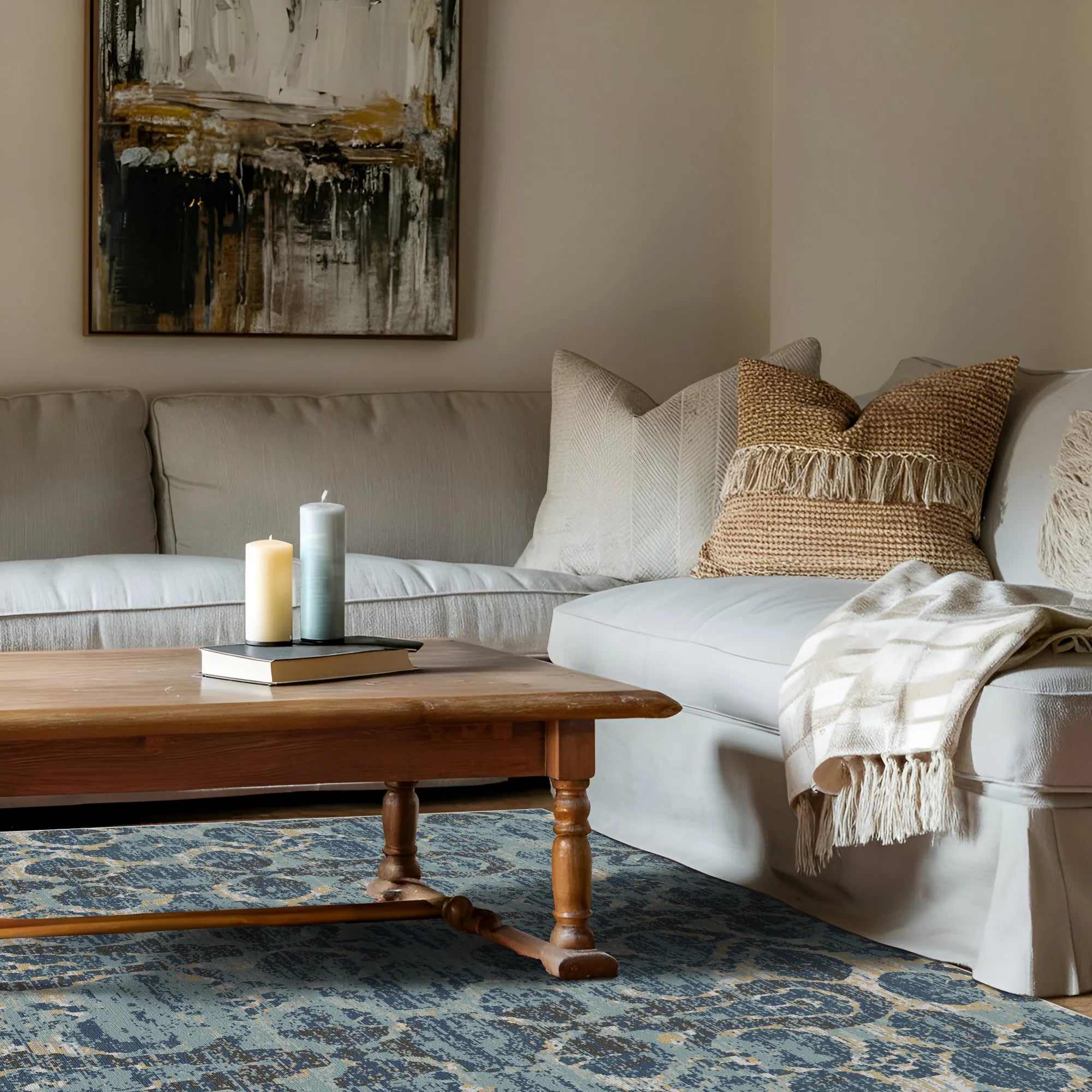 Dubrovnik Blue Ikat Rug