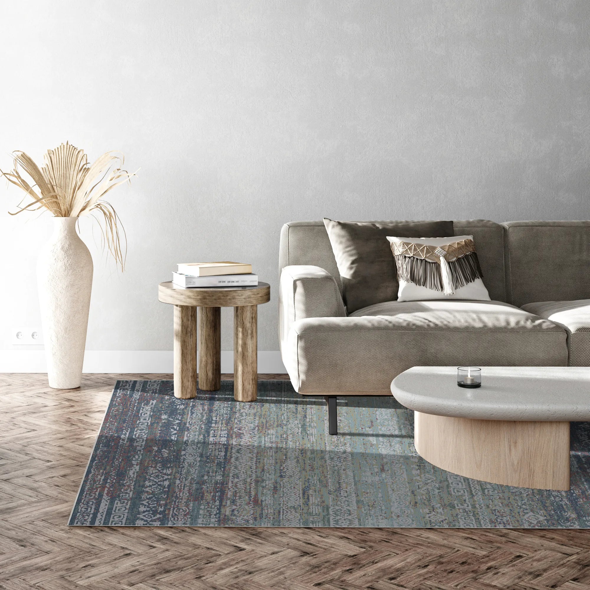 Iceland Silver Abstract Tribal Rug