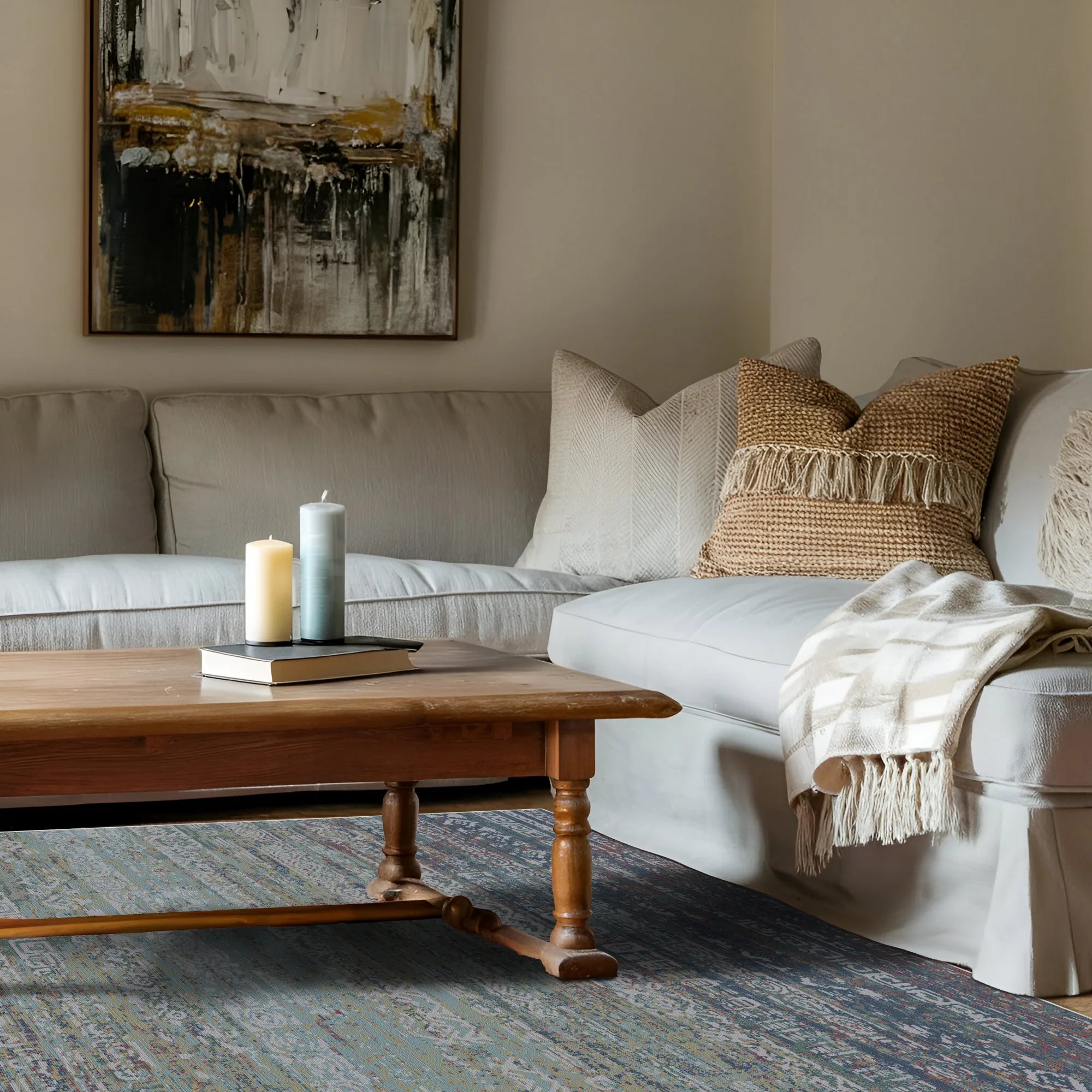 Iceland Silver Abstract Tribal Rug