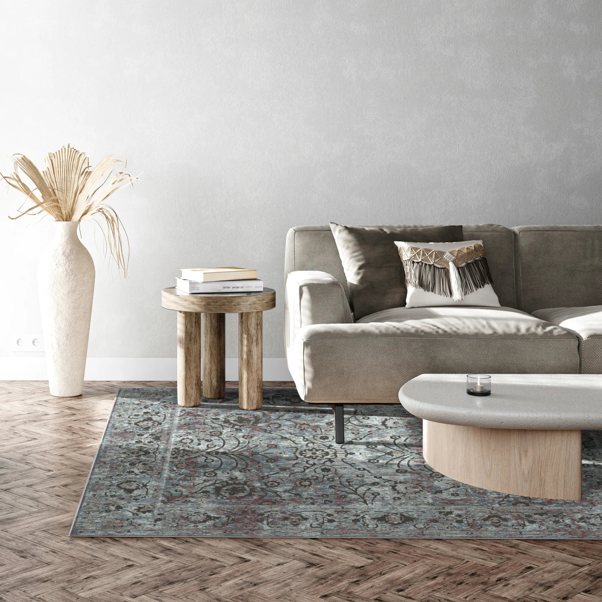 Cannes Mist Floral Rug