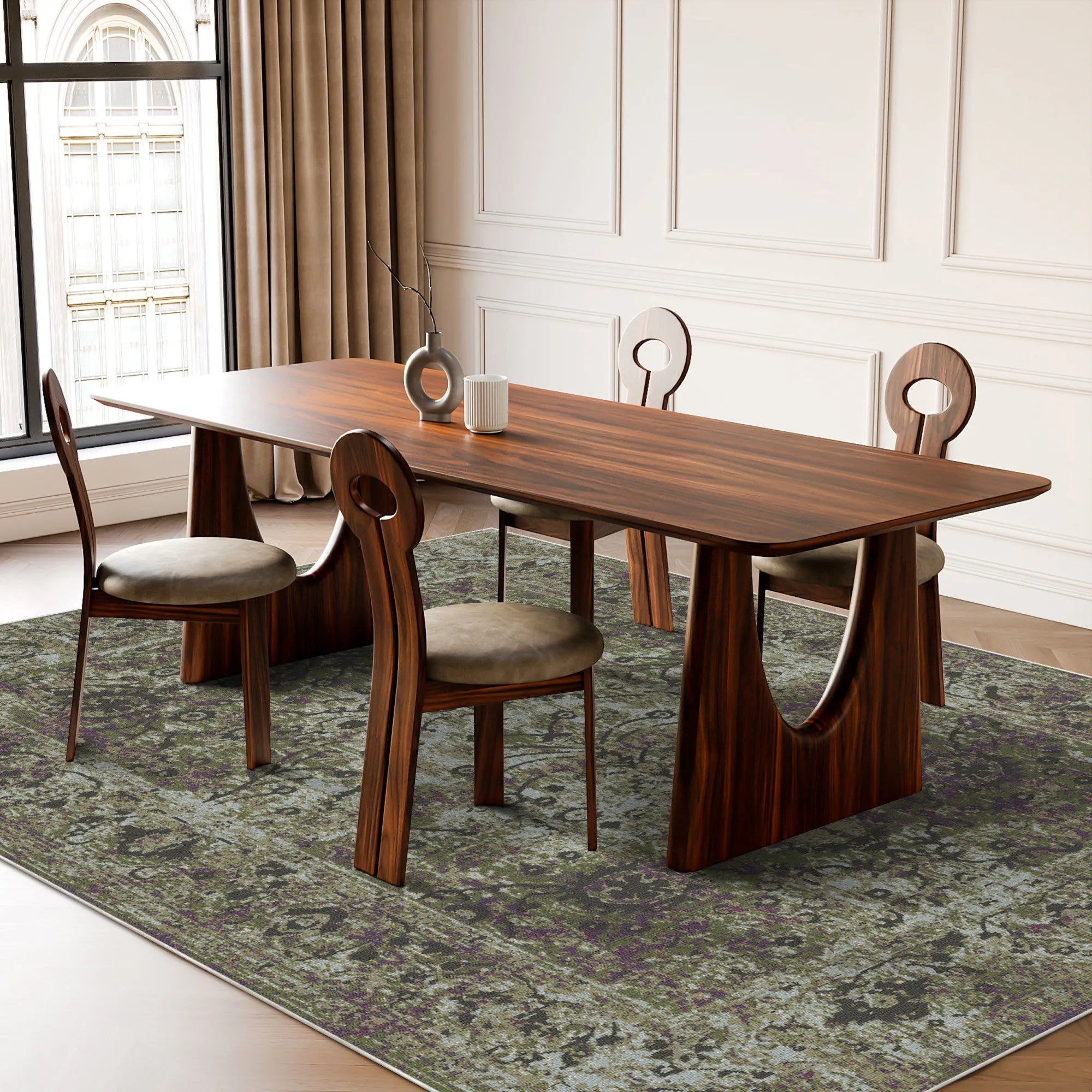 Tuscany Olive Floral Rug