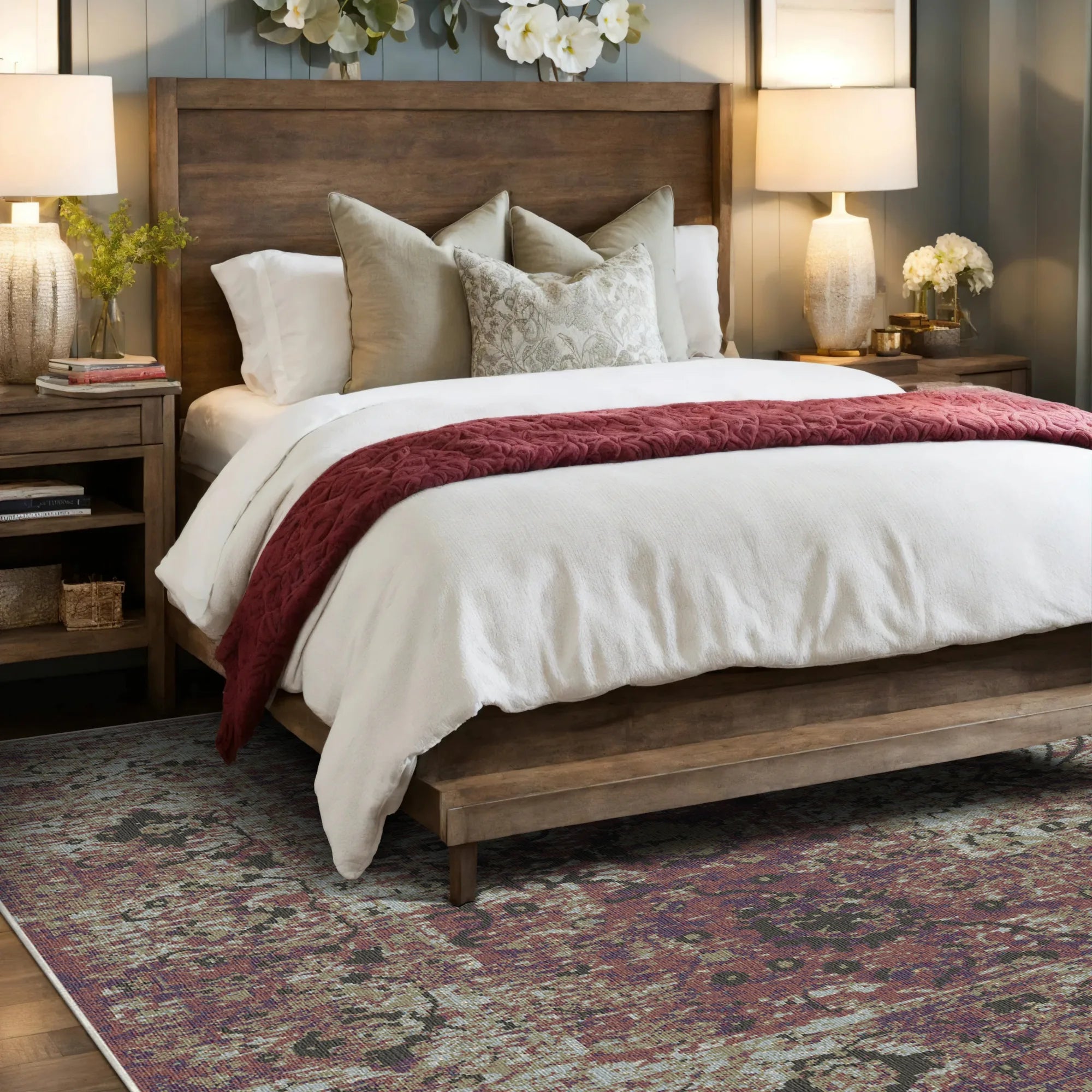 Marsala Sunset Floral Rug