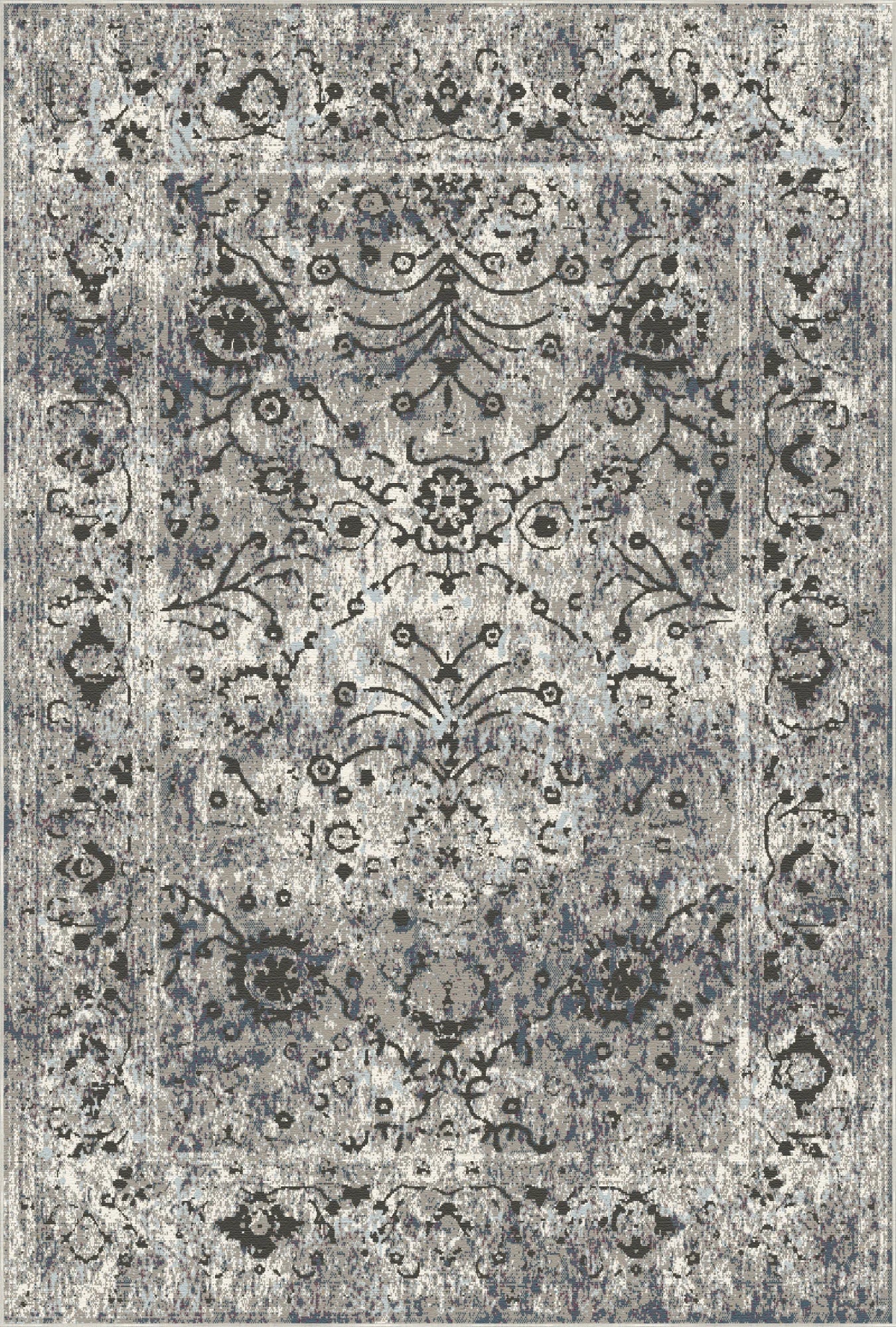 Oslo Silver Floral Rug