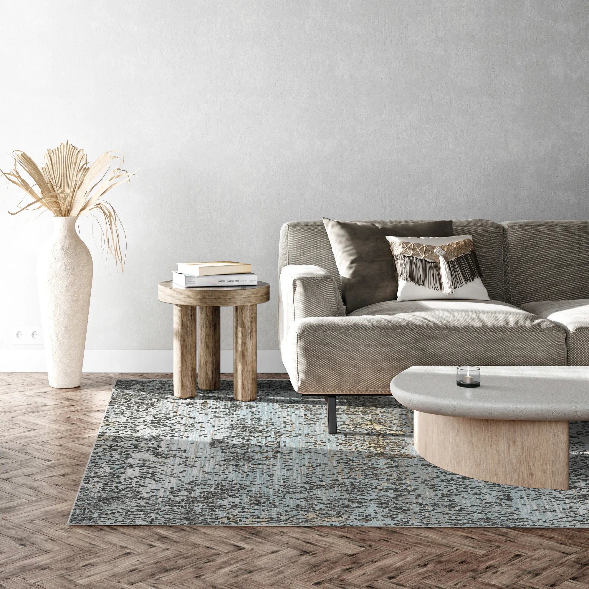 Geneva Silver Abstract Rug