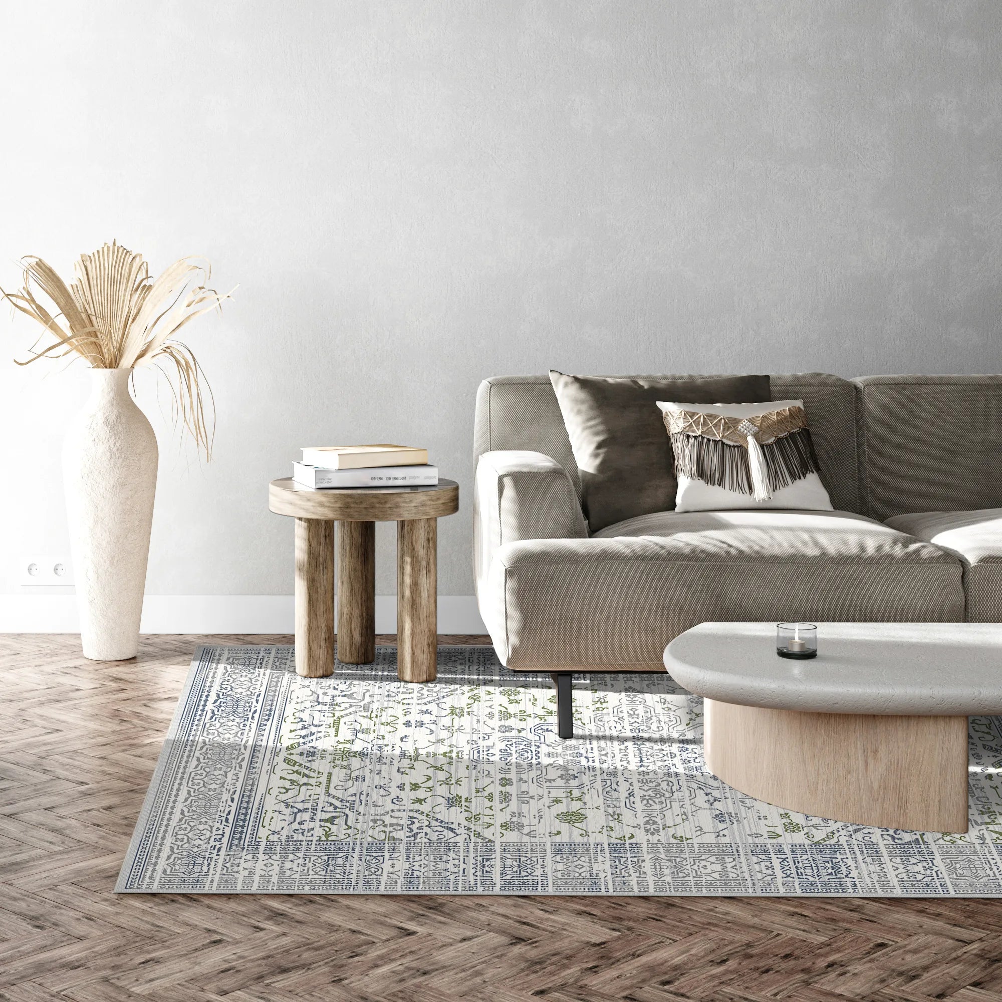 Olympus Garden Floral Washable Rug