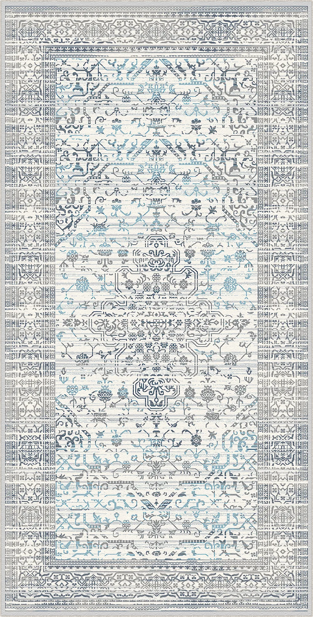 Olympus Sky Floral Washable Rug