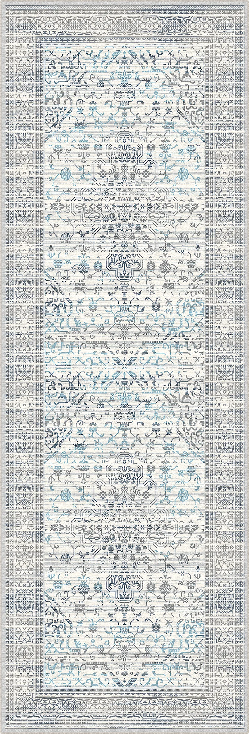 Olympus Sky Floral Washable Rug