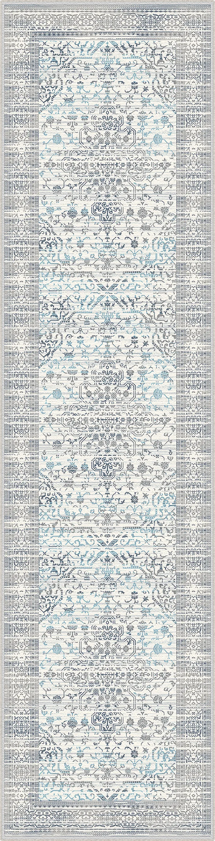Olympus Sky Floral Washable Rug