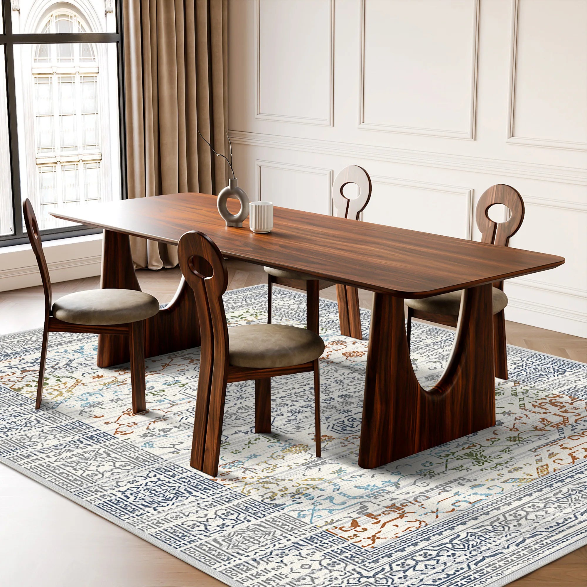 Olympus Autumn Floral Washable Rug