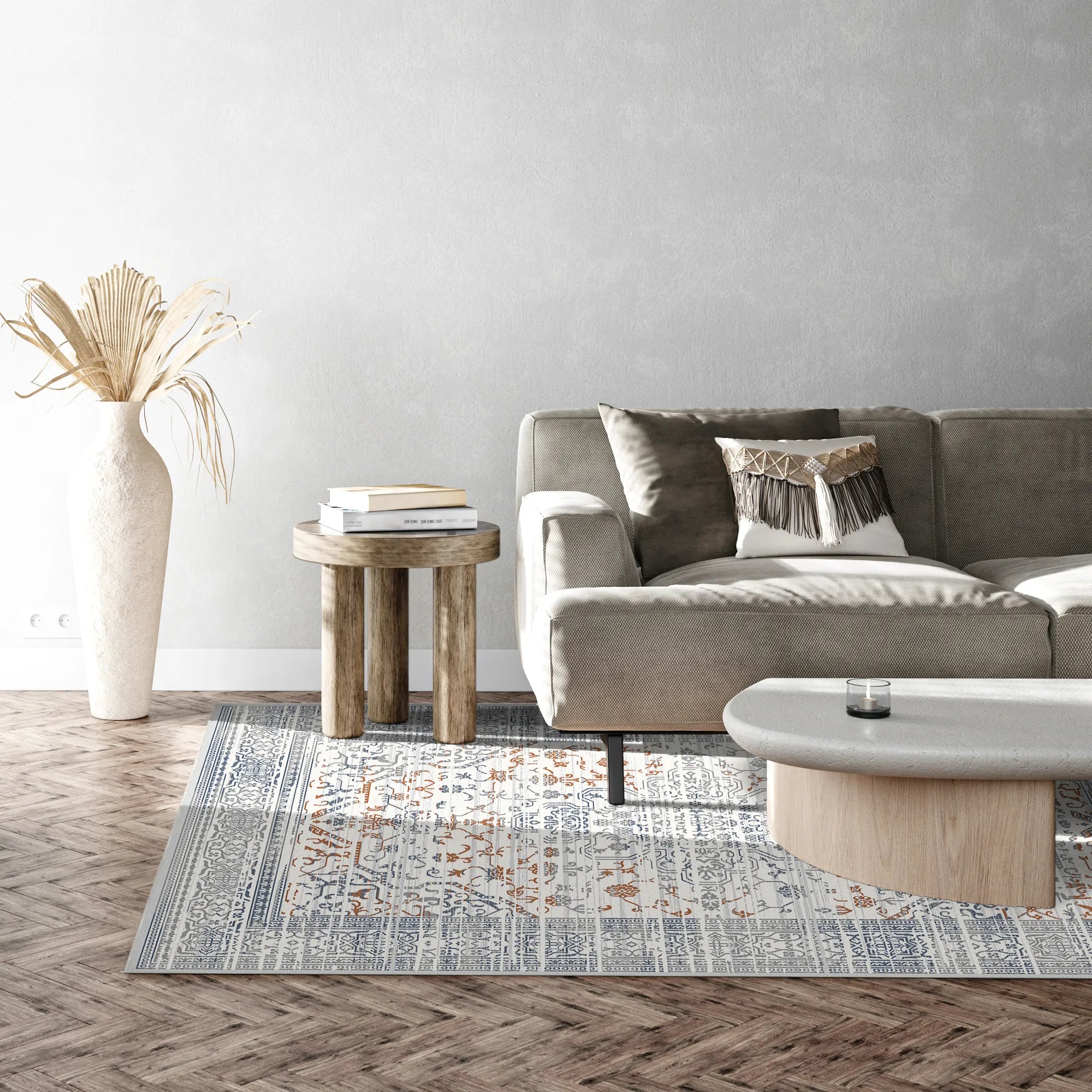 Olympus Terra Floral Washable Rug