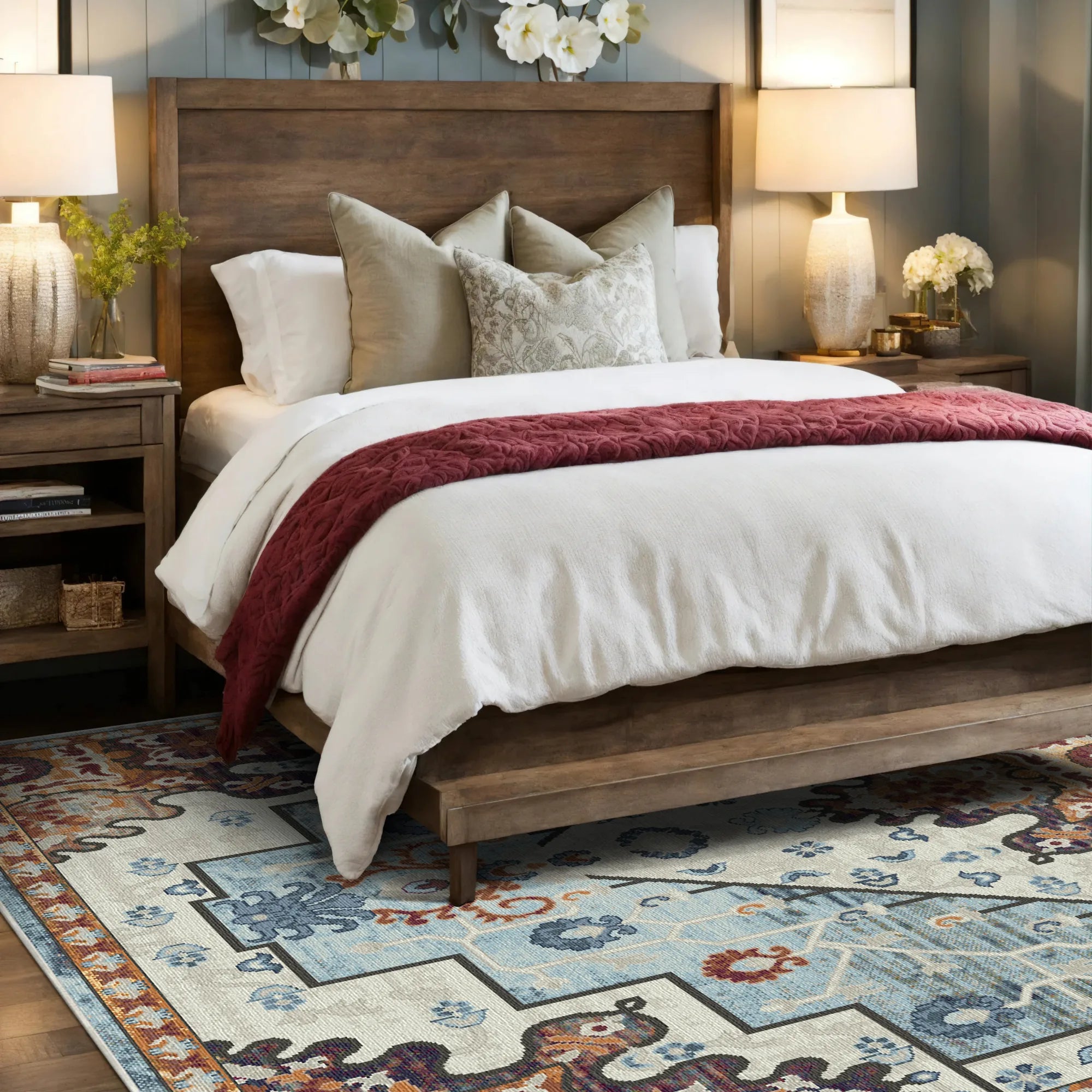 Palermo Sunburst Traditional Medallion Rug