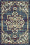 Petra Indigo Traditional Medallion Rug Blue