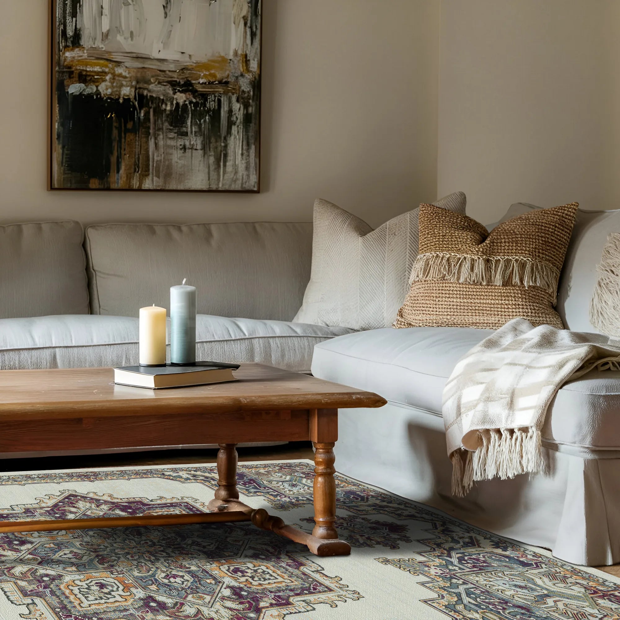 Petra Alabaster Traditional Sunburst Rug