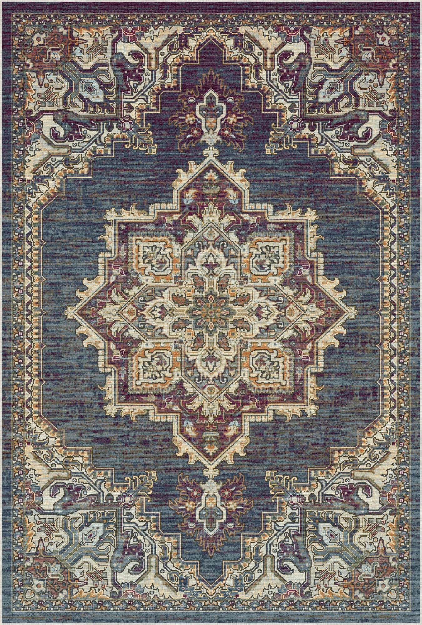 Petra Midnight Traditional Medallion Rug