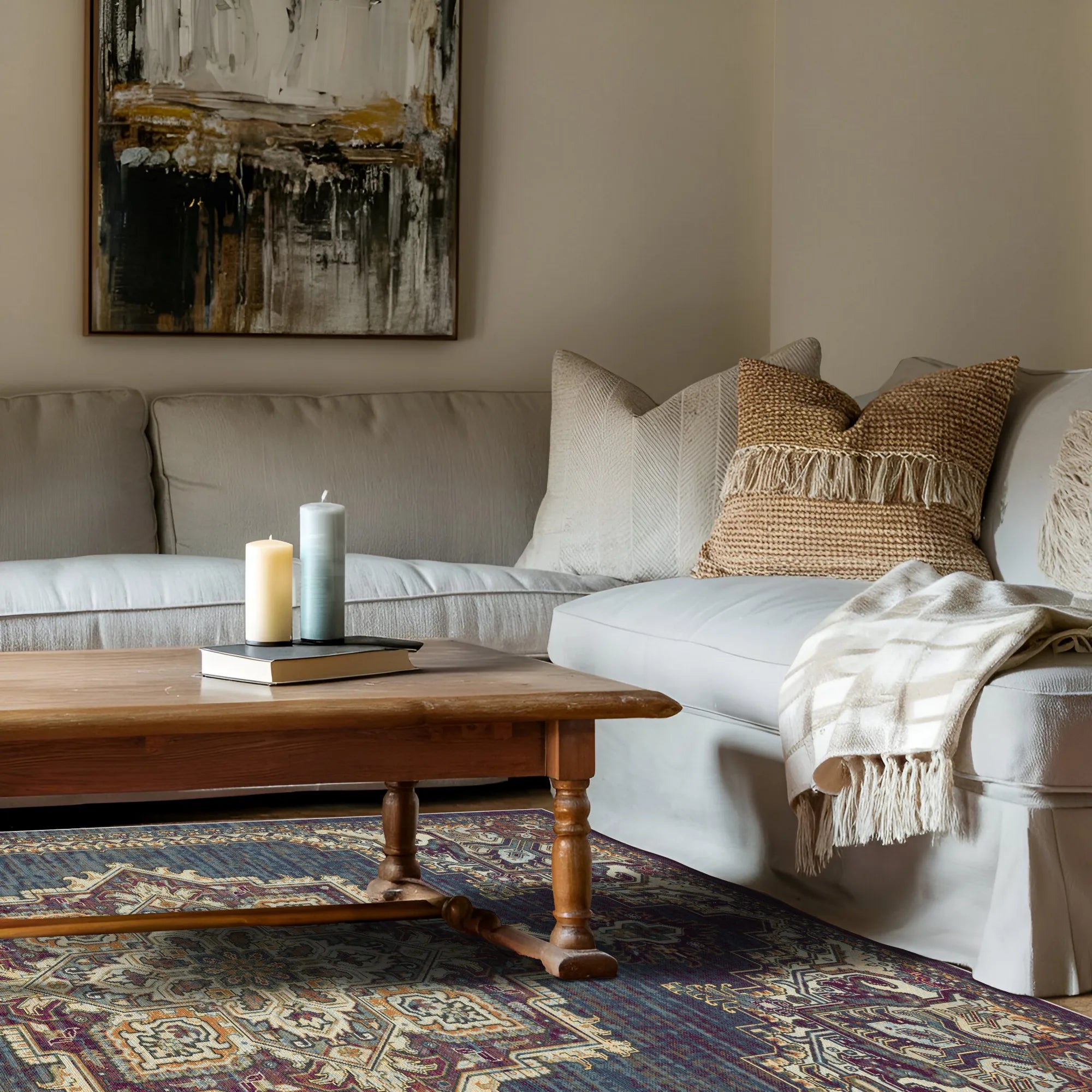 Petra Midnight Traditional Medallion Rug