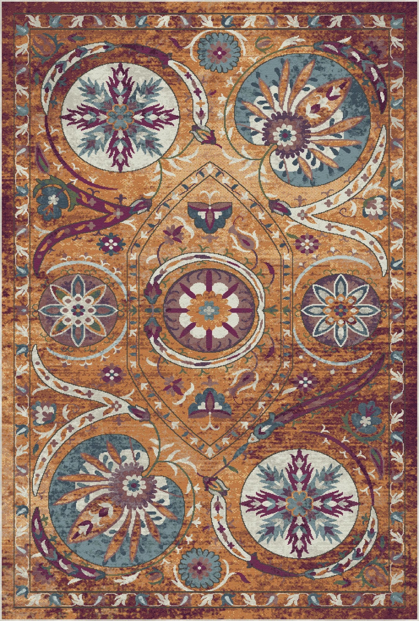 Bukhara Saffron Exotic Medallion Rug