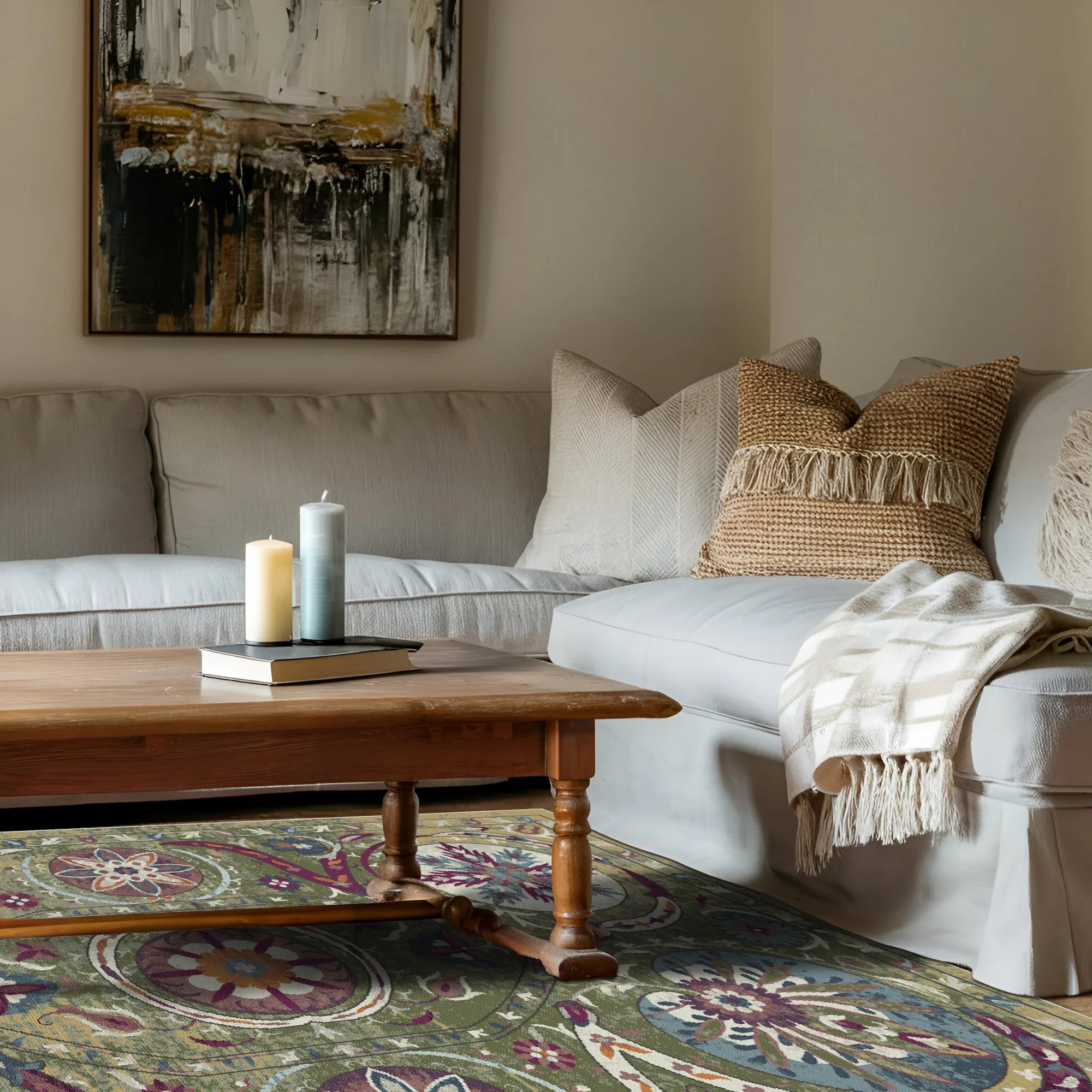 Bukhara Olive Exotic Medallion Rug
